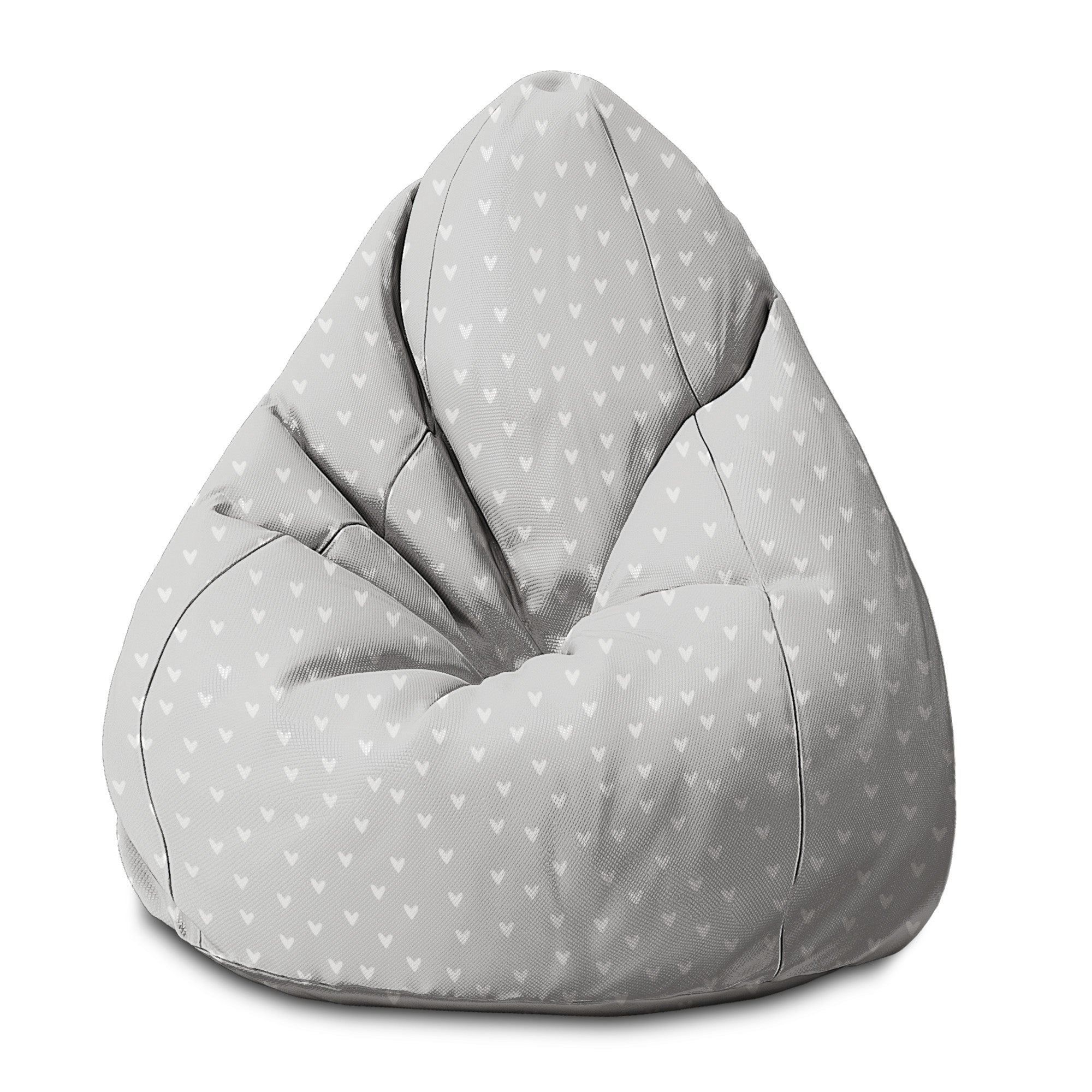 Puf Pearshape White Hearts-S-Velvet