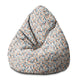 Pearshape Pouf White Leaves-S-Velvet