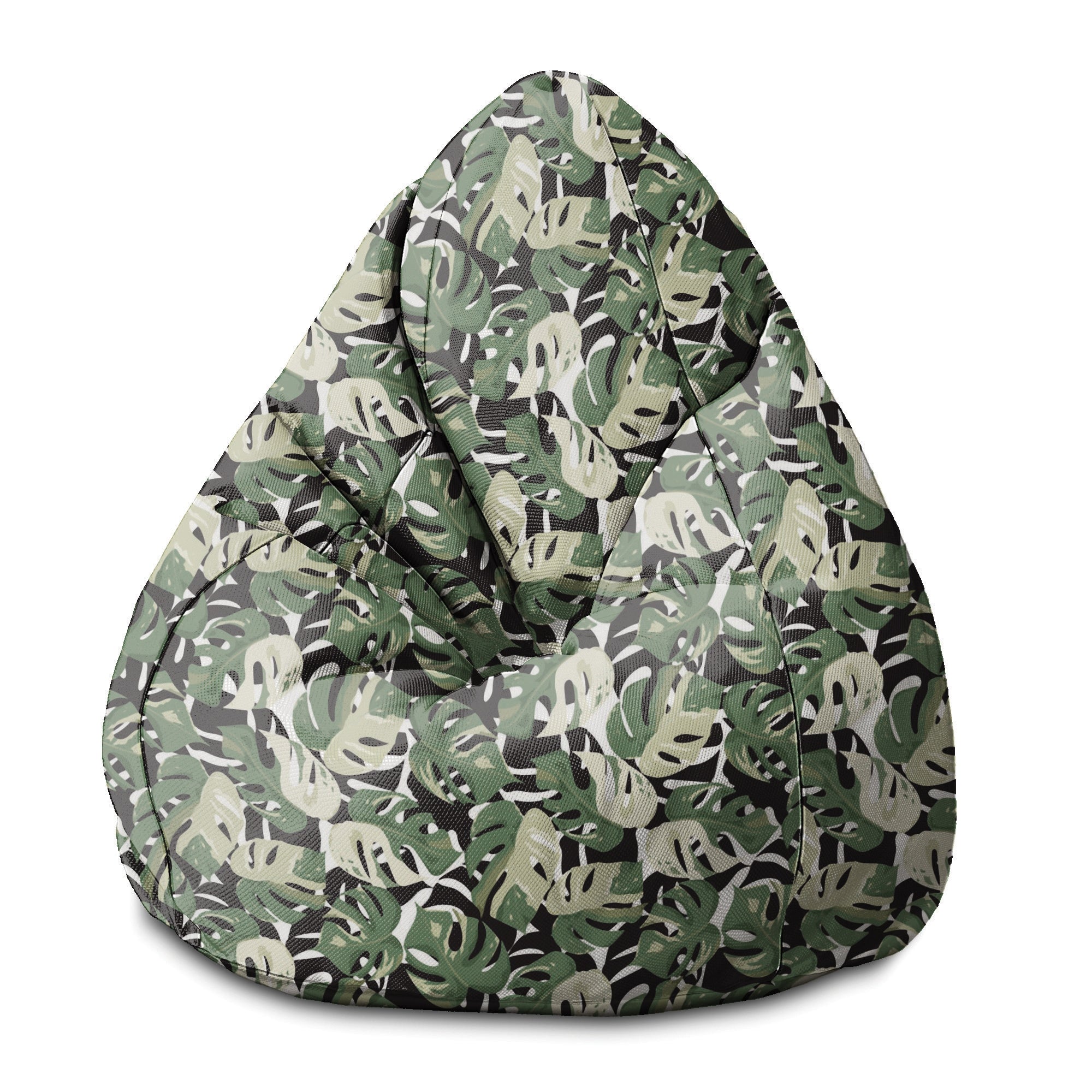 Puf Pearshape Zeleno-Černá Monstera-S-Oxford