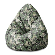 Puf Pearshape Zielono-Czarna Monstera-S-Velvet