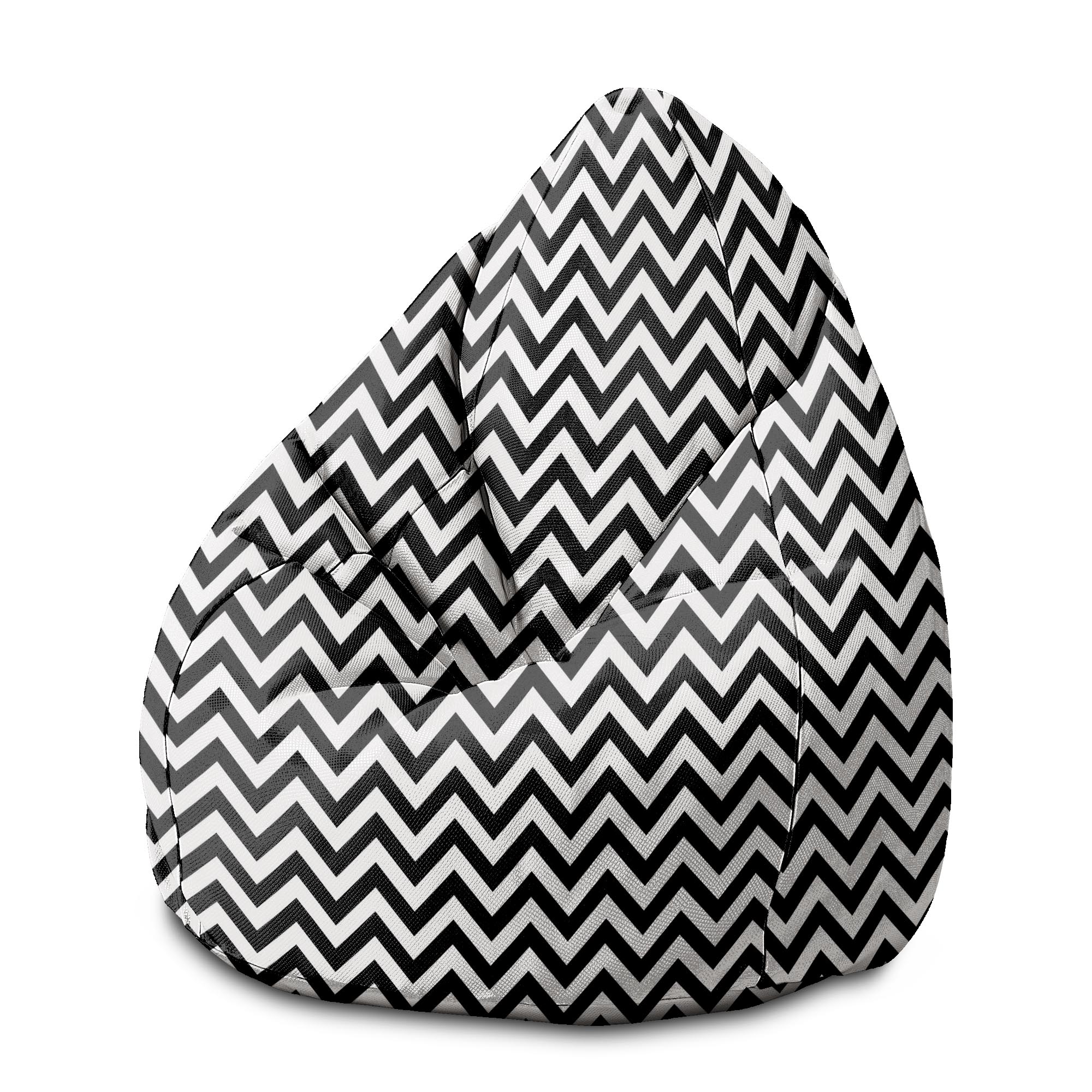 Puf Pearshape Zig Zag Černý-M-Oxford