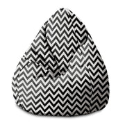 Puf Pearshape Zig Zag Černý-S-Velvet