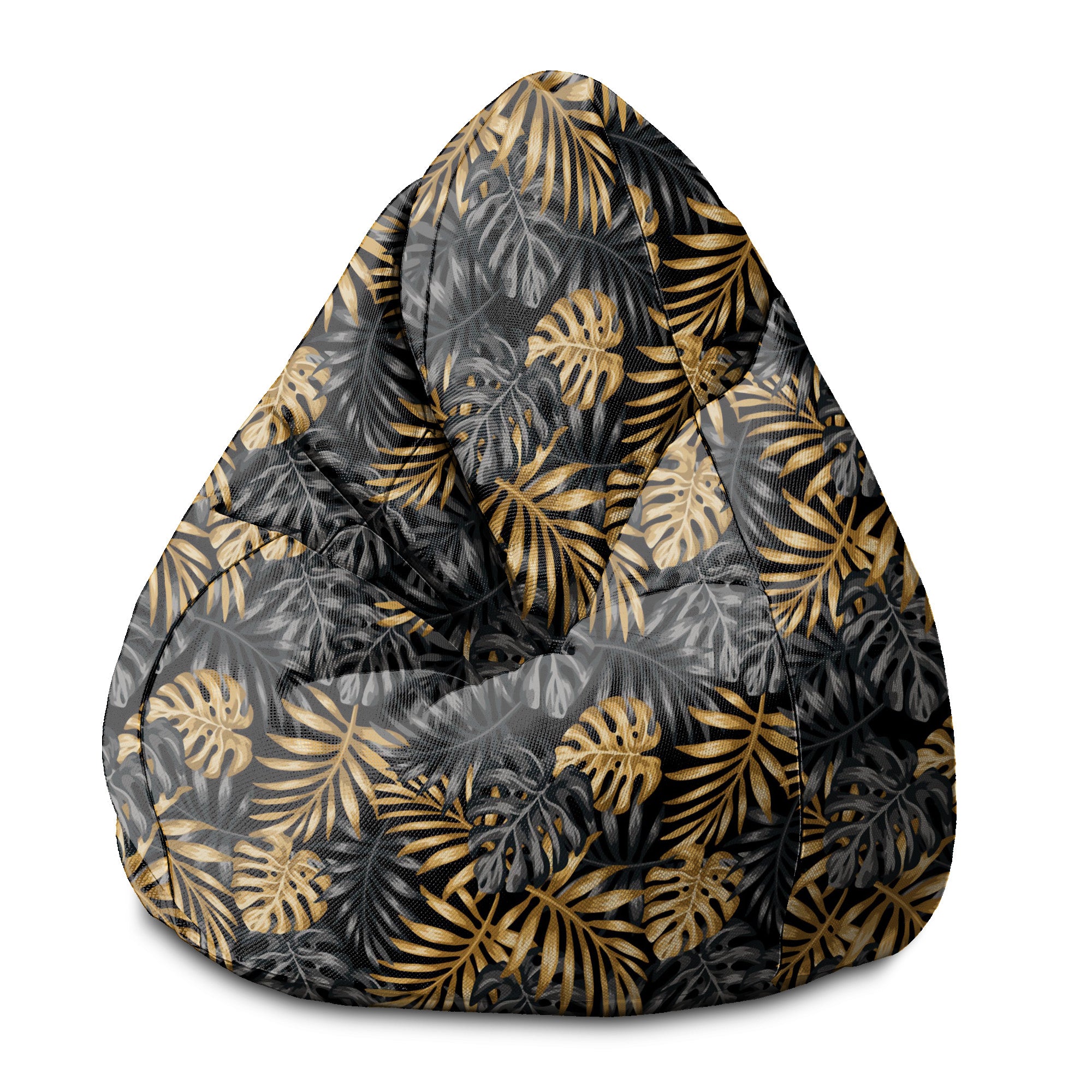 Sedací vak Pearshape Zlatá Monstera