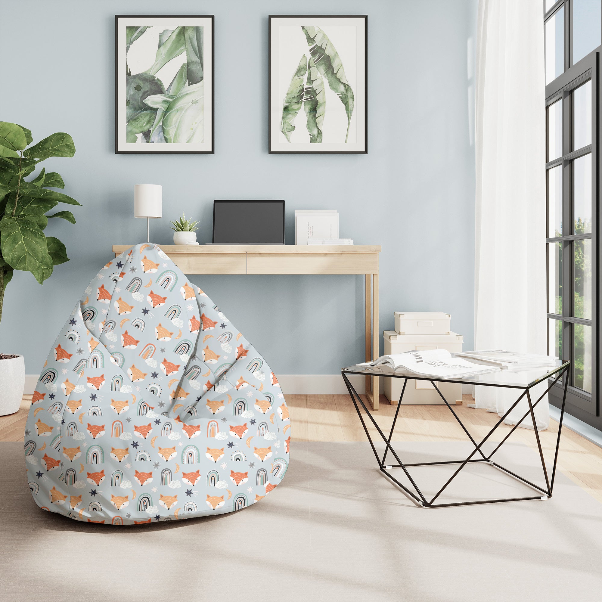 Puf Pearshape Foxes Pastel-M-Velvet