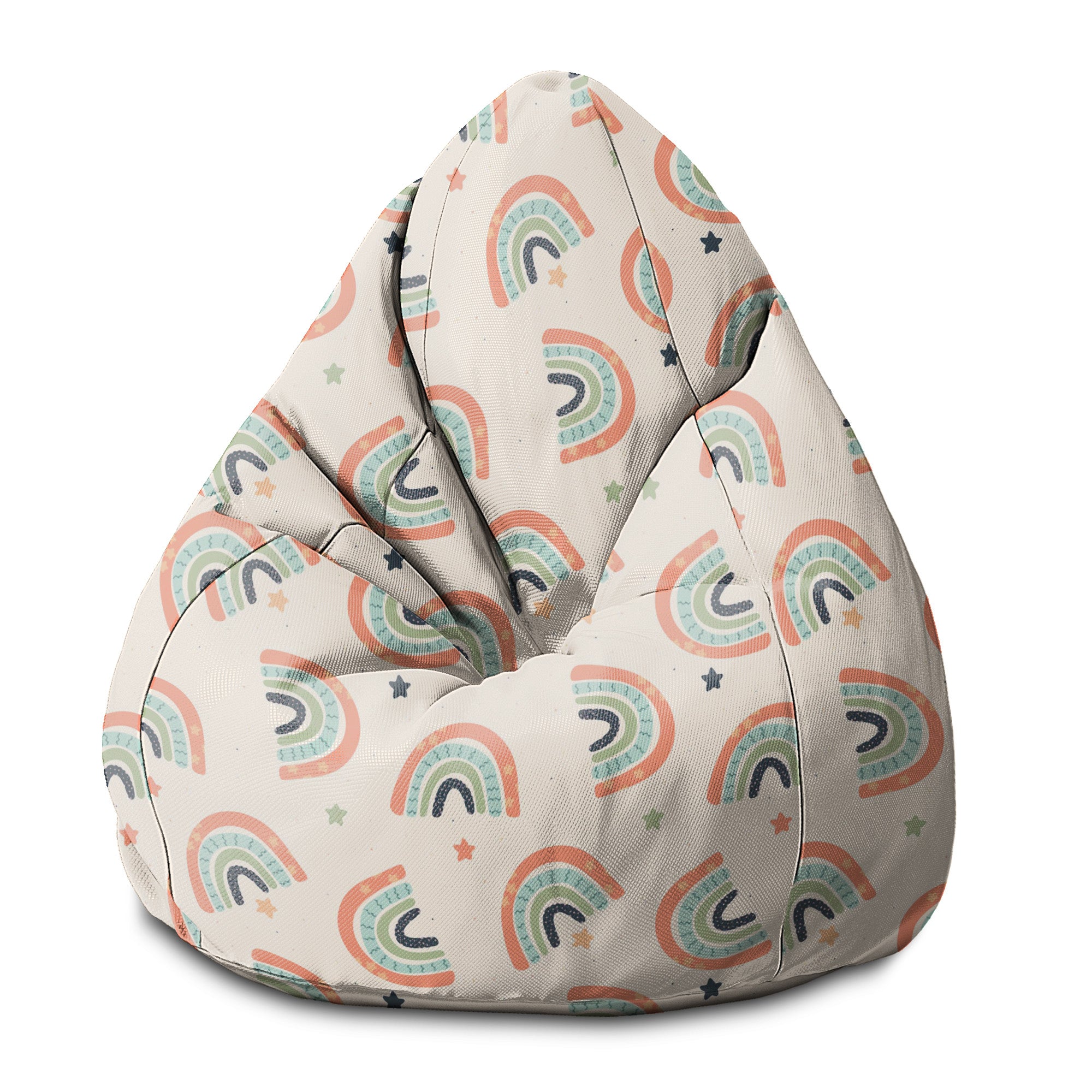 Puf Birnenform Boho Rainbow mit Sternen