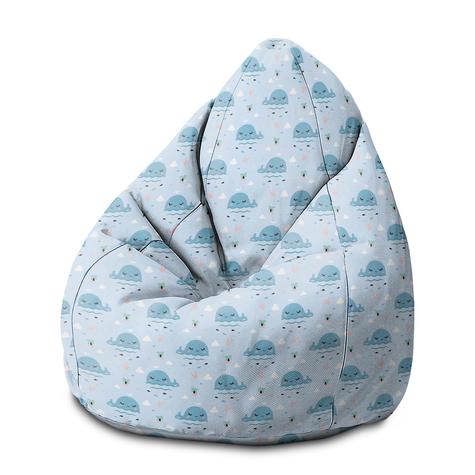 Puf Pearshape Happy Whale-M-Oxford