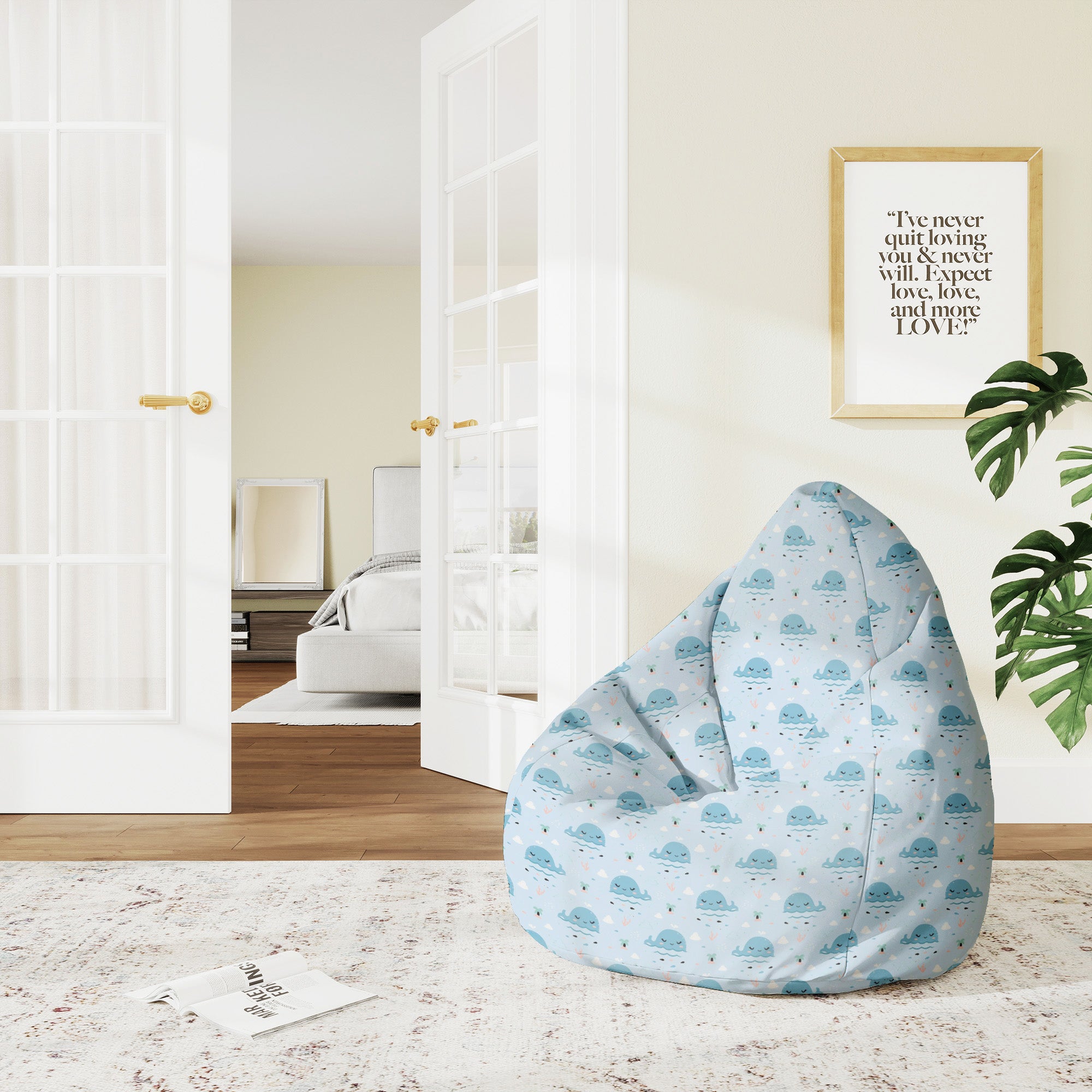 Puf Pearshape Happy Whale-M-Velvet