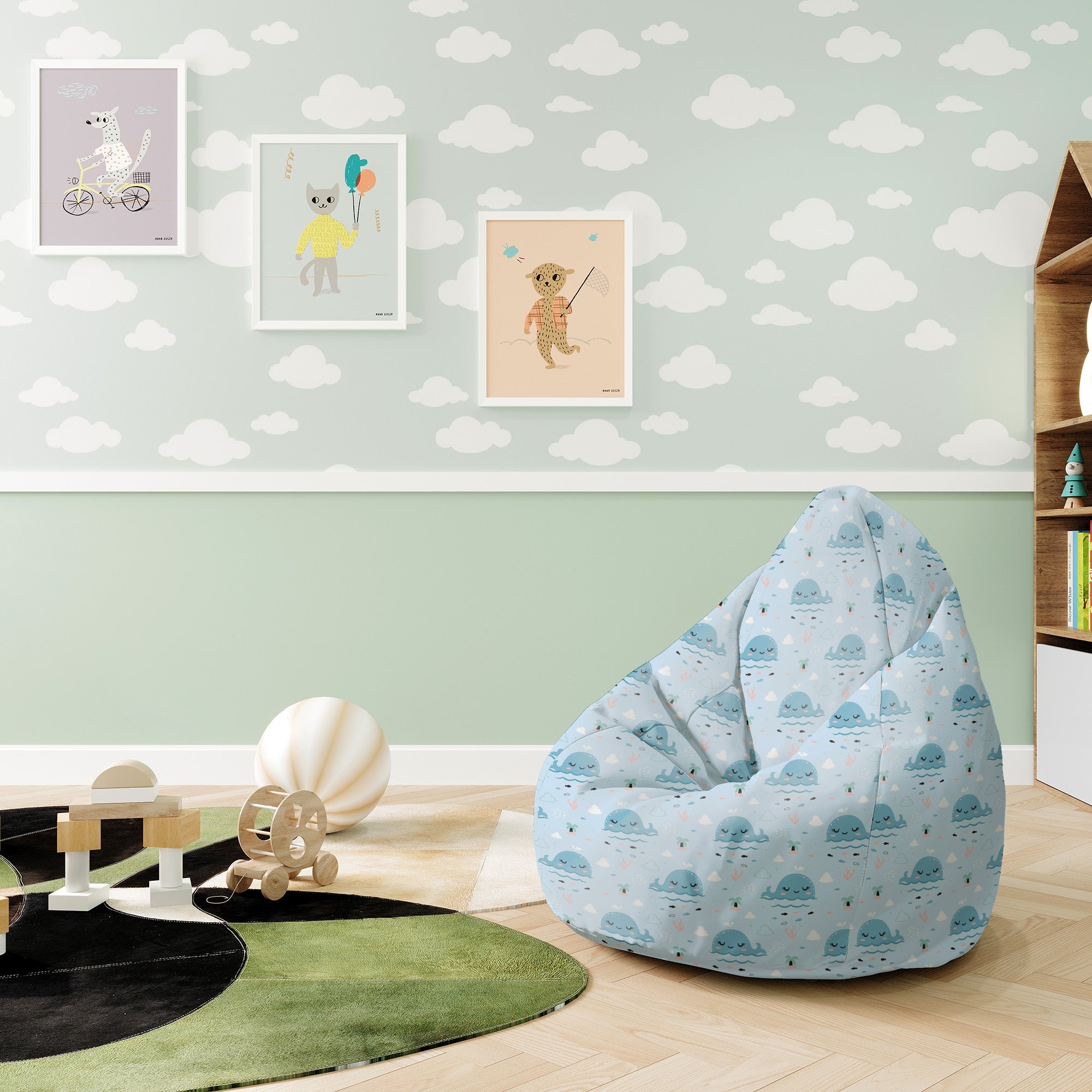 Sedací vak Pearshape Happy Whale