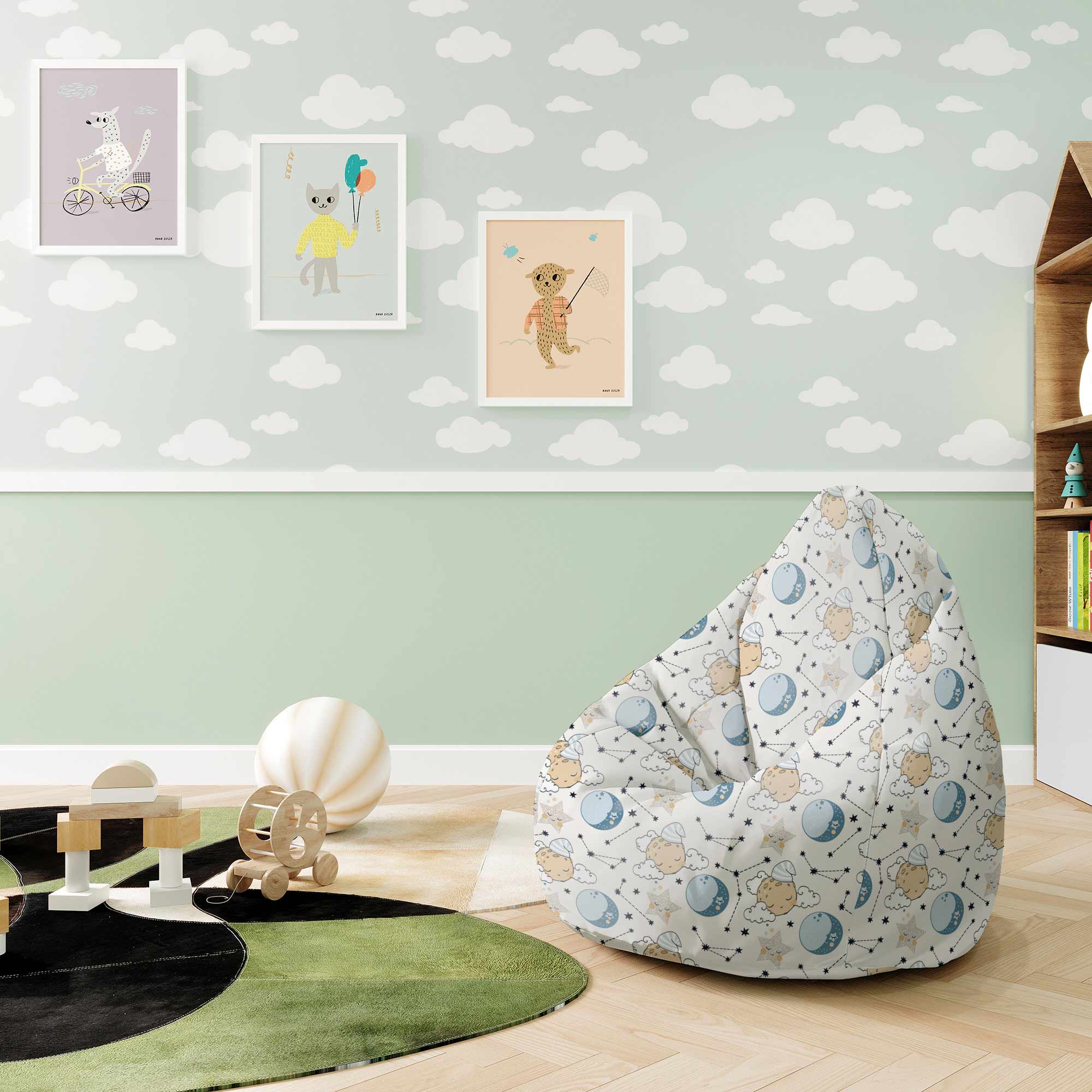 Puf Pearshape Sleeping Moon