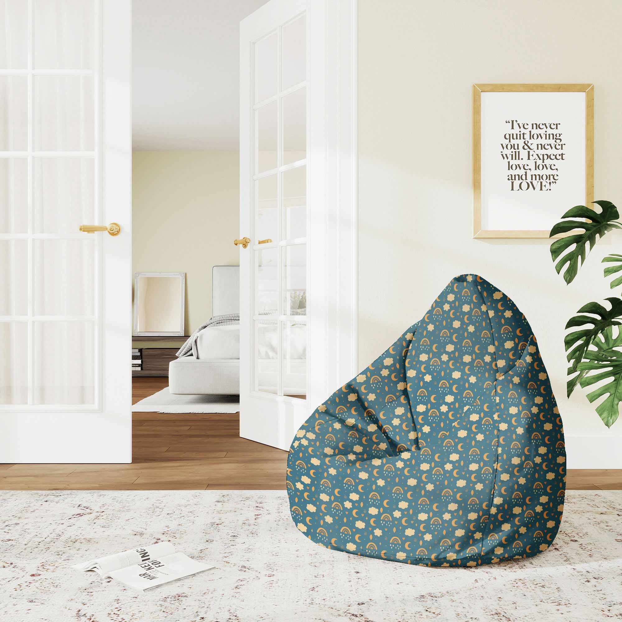 Puf Pearshape Sky and Moon-M-Velvet