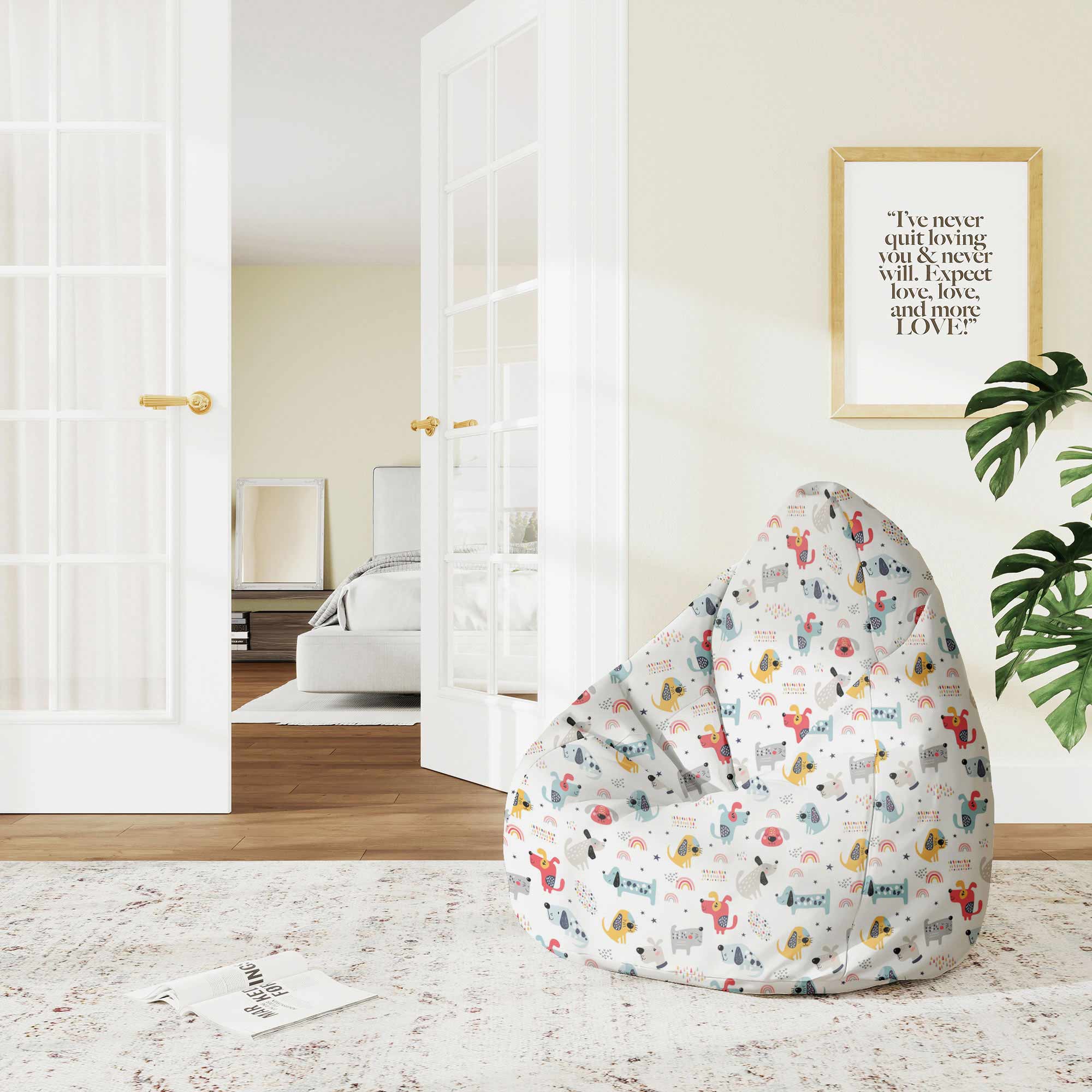 Sedací vak Pearshape Rainbow a Dog-M-Oxford