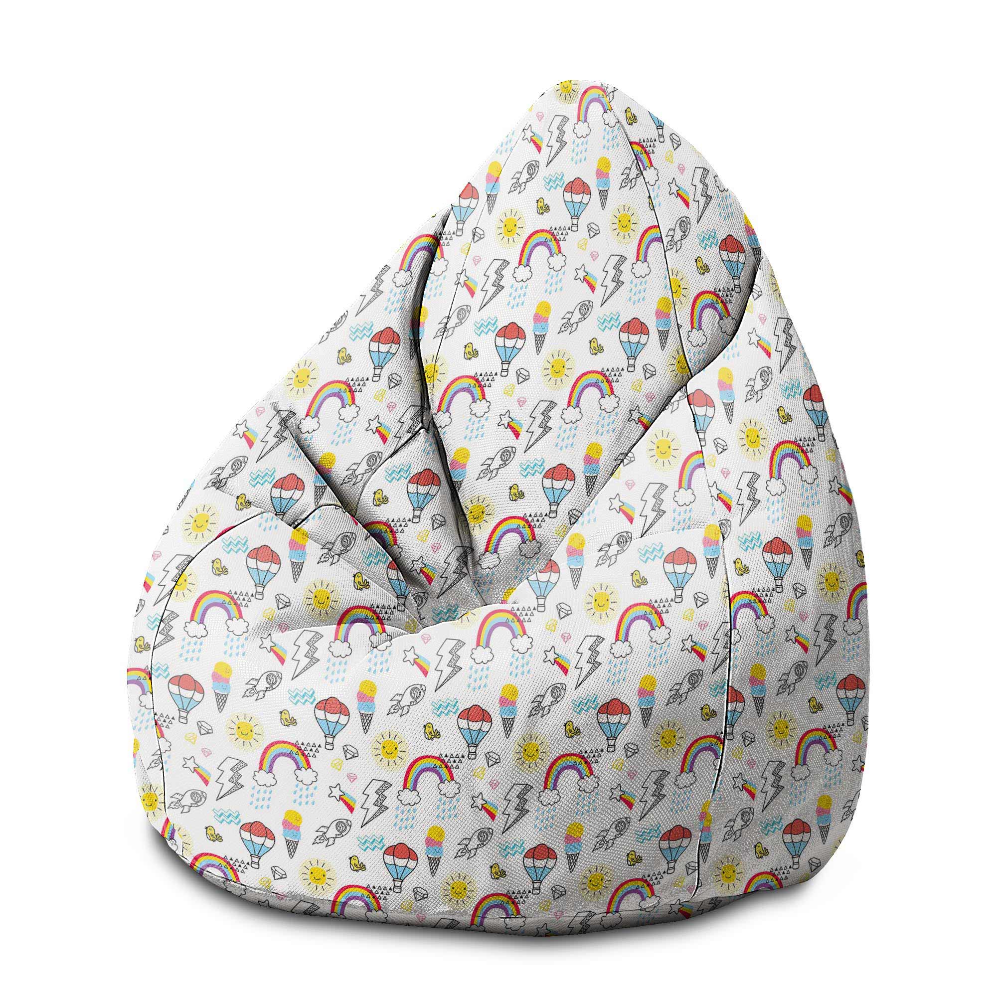 Puf Pearshape Ballons and Rainbows-M-Velvet