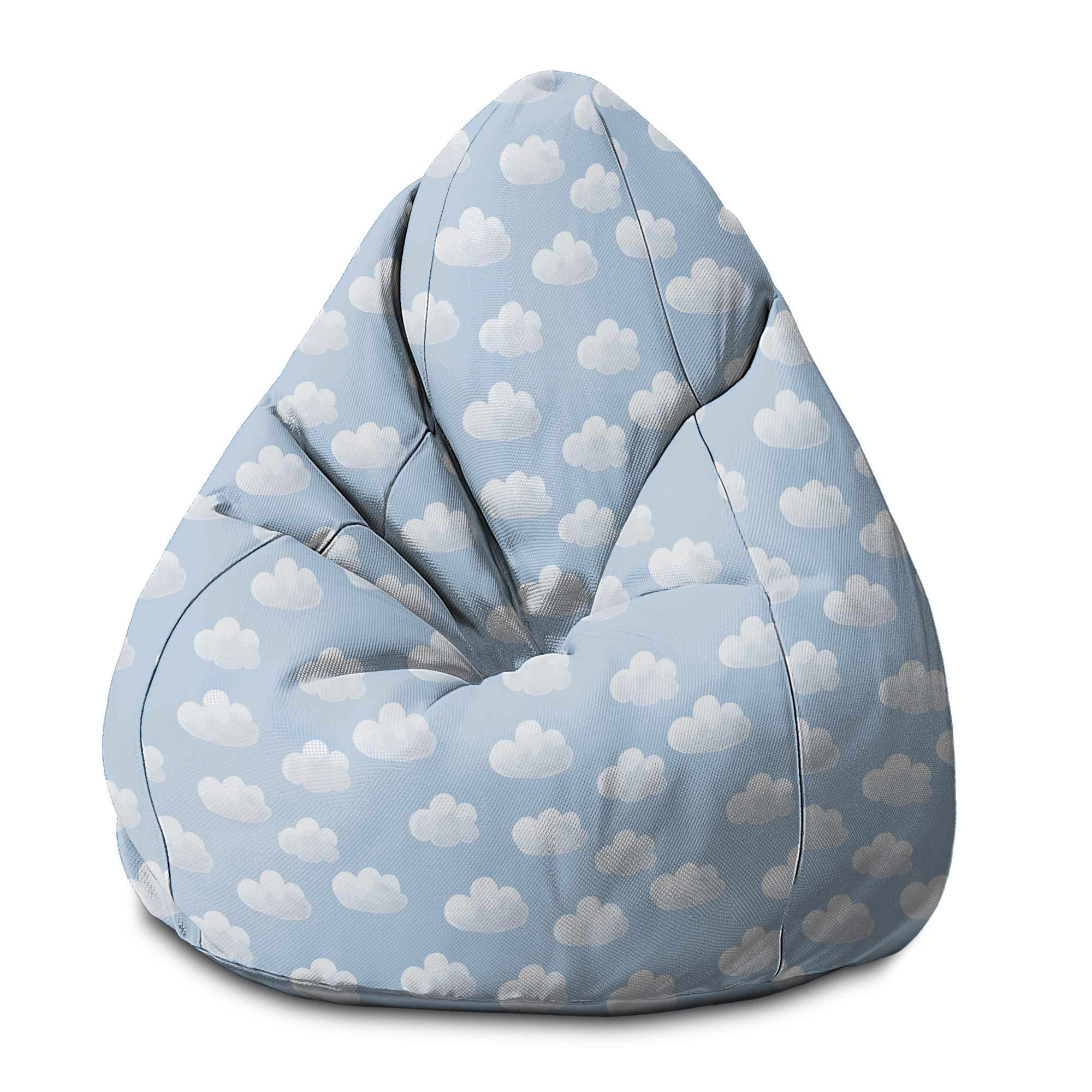Puf Pearshape Modré Mraky