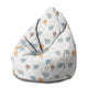Pearshape Blue Elephant-M Velvet Pouf
