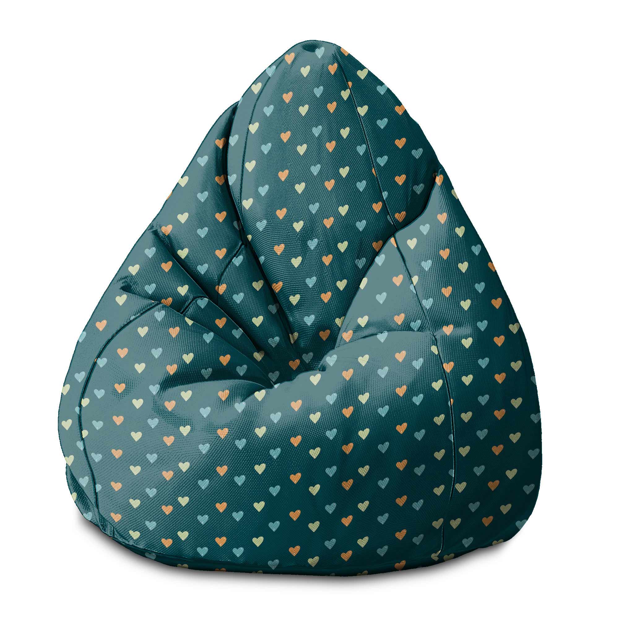 Puf Pearshape Colorful Hearts-S-Oxford