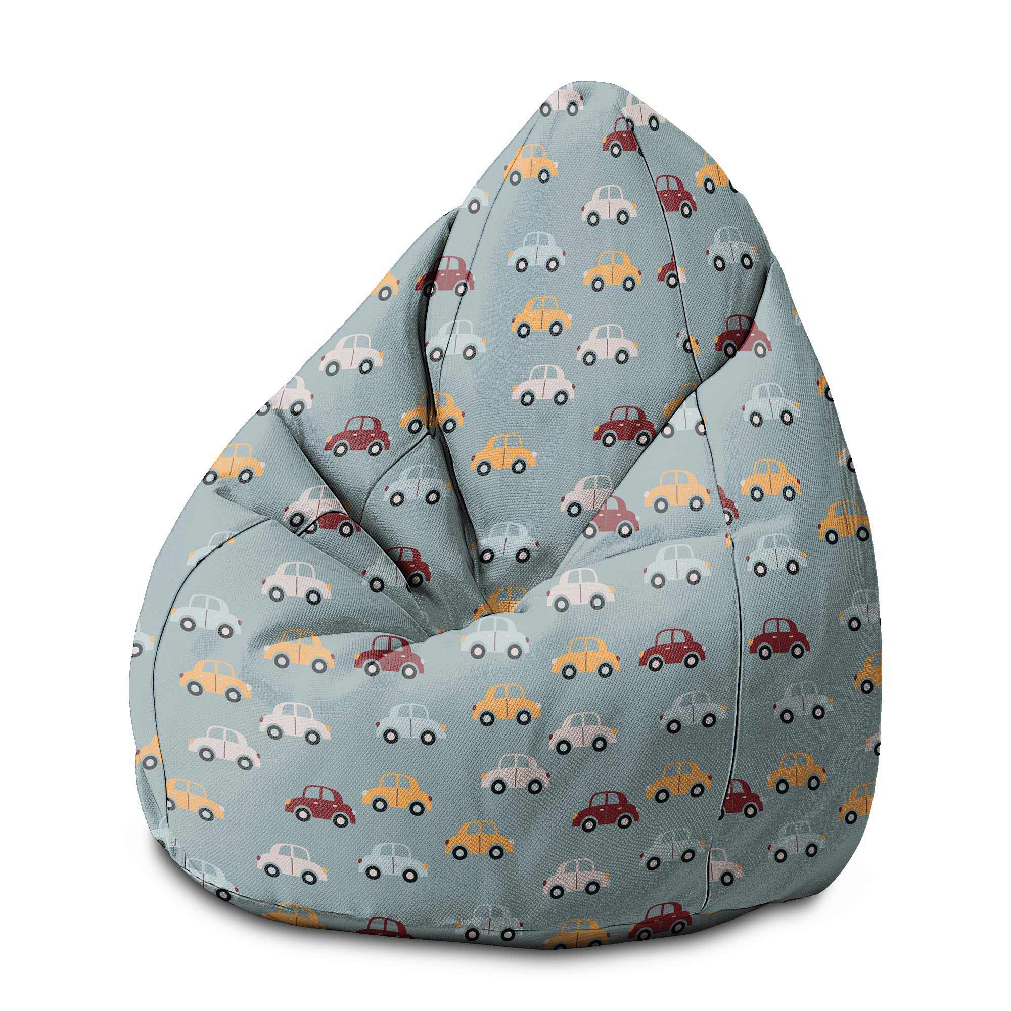 Puf Pearshape Barevná auta-M-Velvet