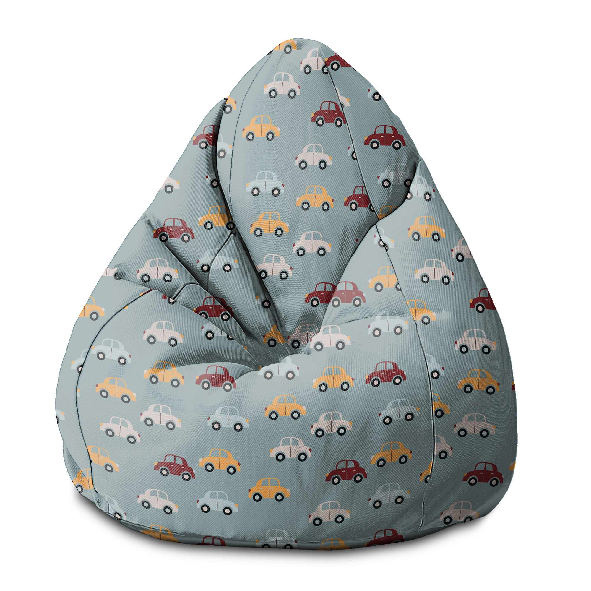 Pear-shaped Pouf Colorful Cars-S-Velvet