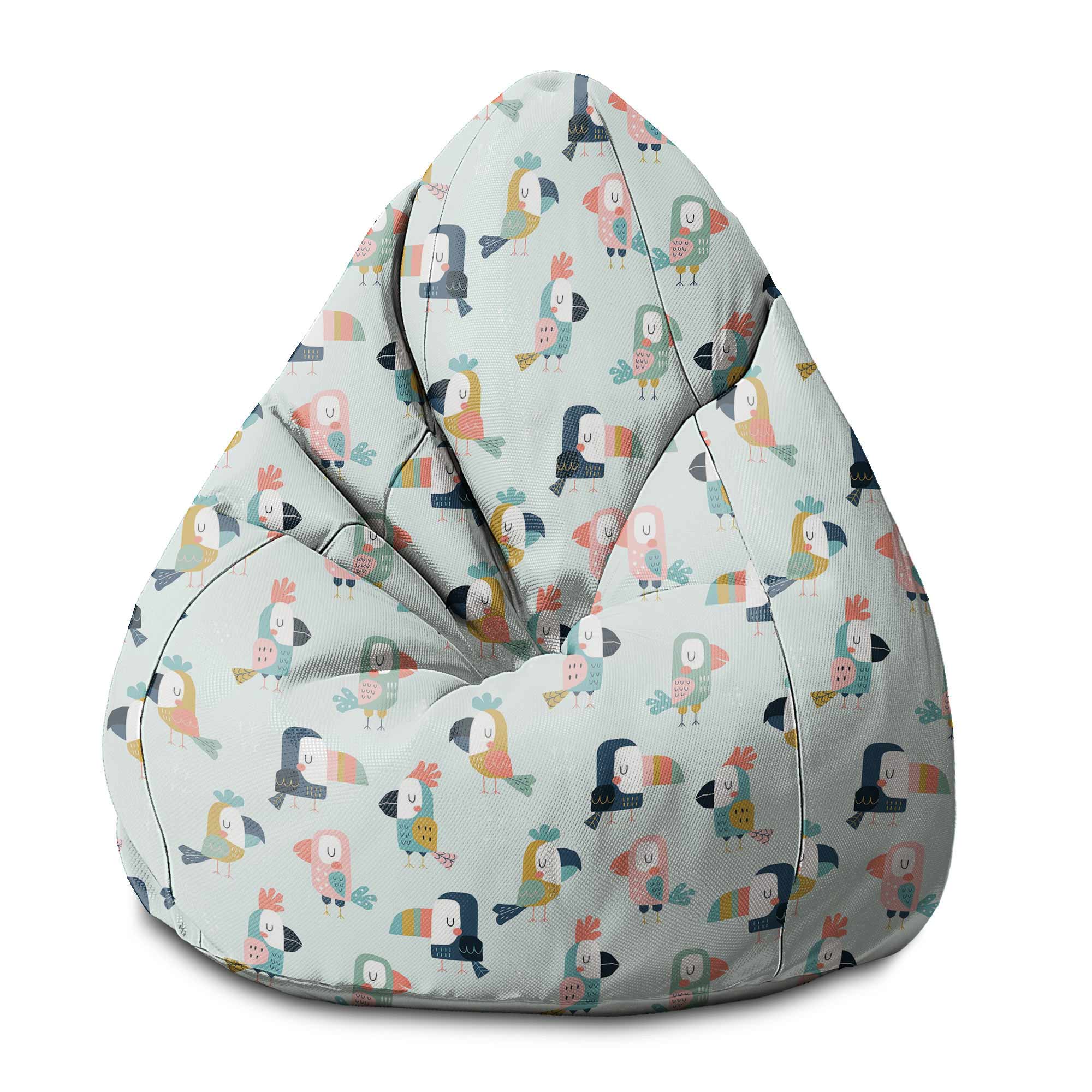 Puf Pearshape Cute Parrots-S-Velvet