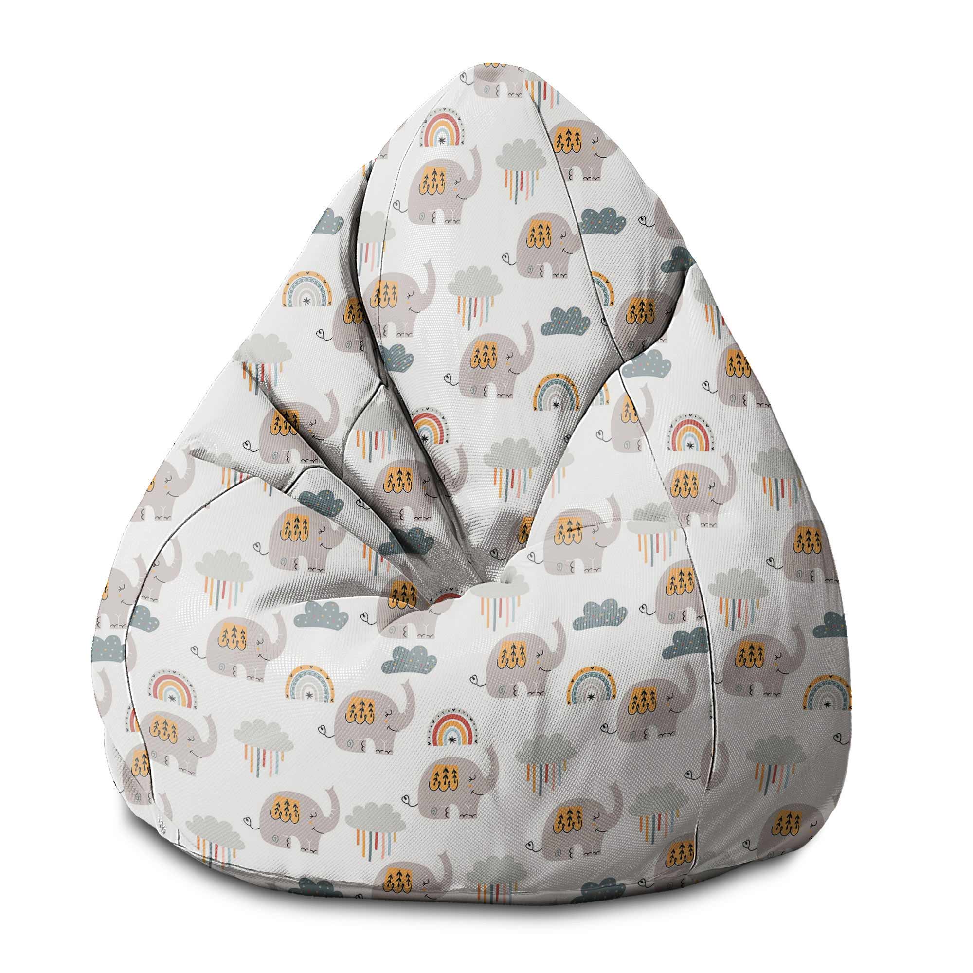 Puf Pearshape šedý slon