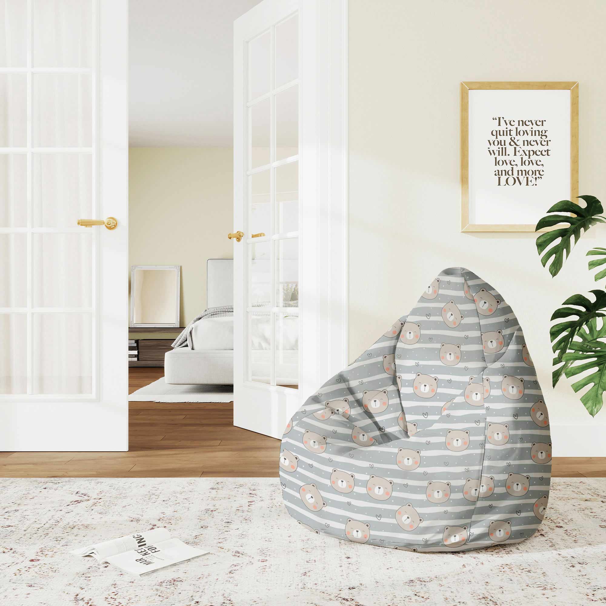Sedací vak Pearshape Happy Bear-M-Velvet