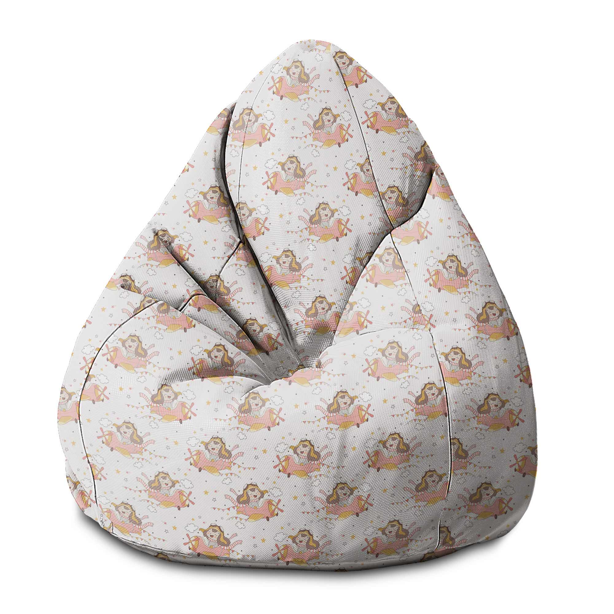 Puf Pearshape Šťastná dívka v letadle