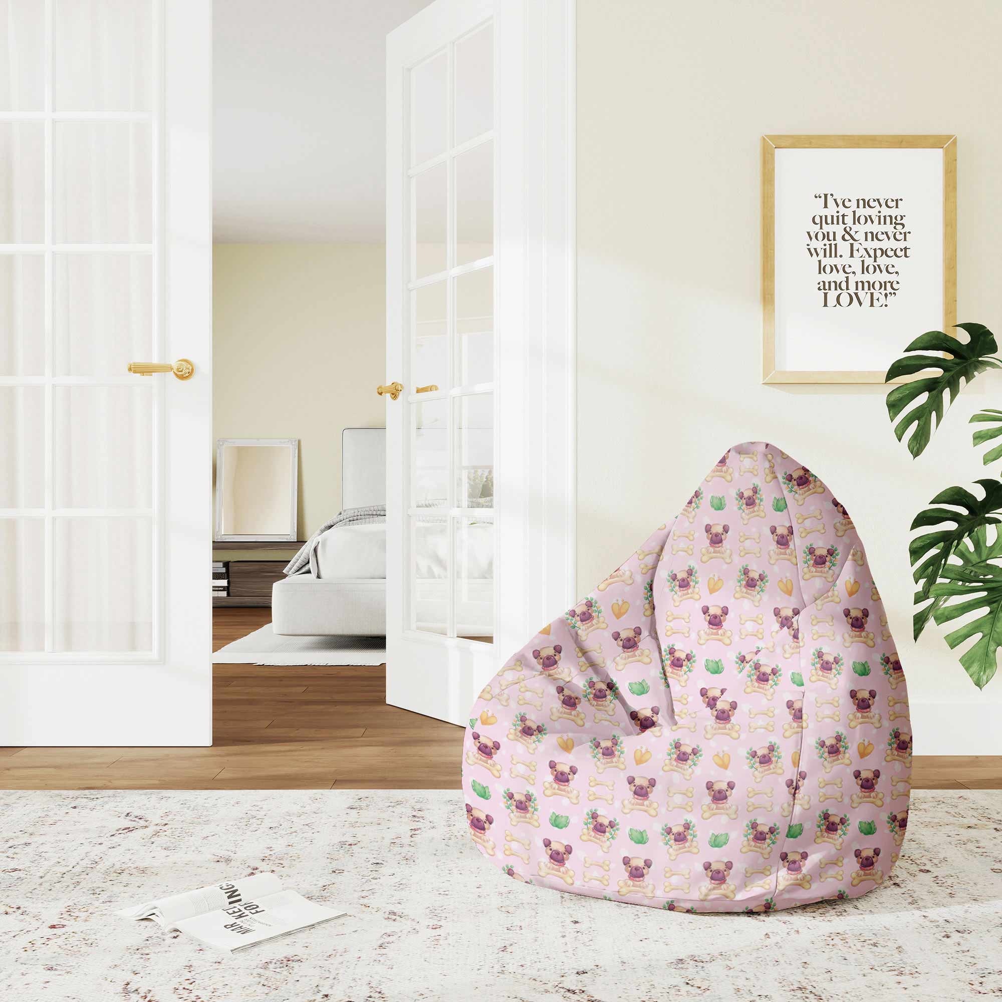 Pearshape Pouf Happy Small Dogs-M-Oxford