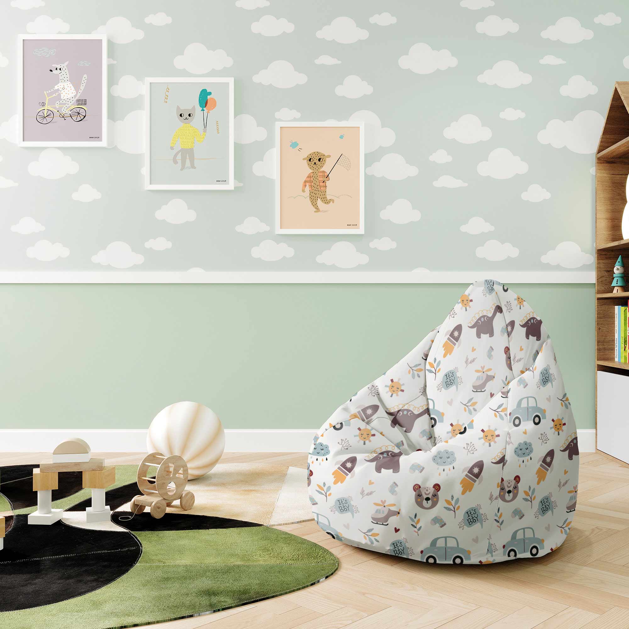 Pearshape Pouf It's a Boy-S-Oxford