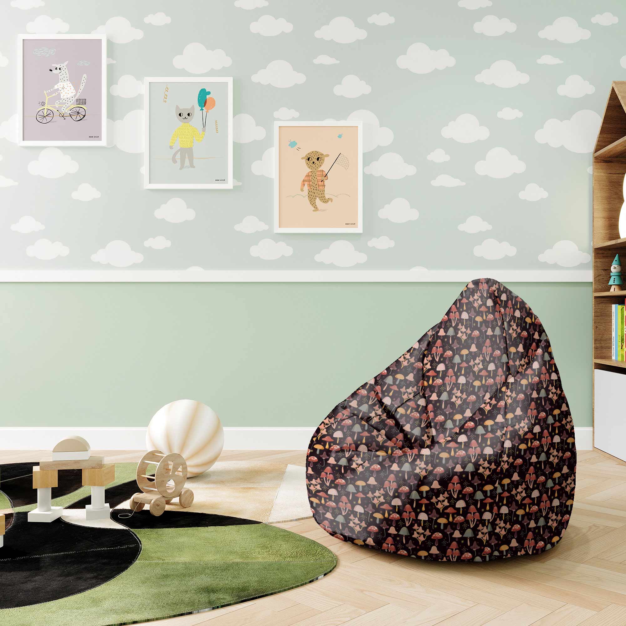 Puf Pearshape More Mushroom-S-Velvet