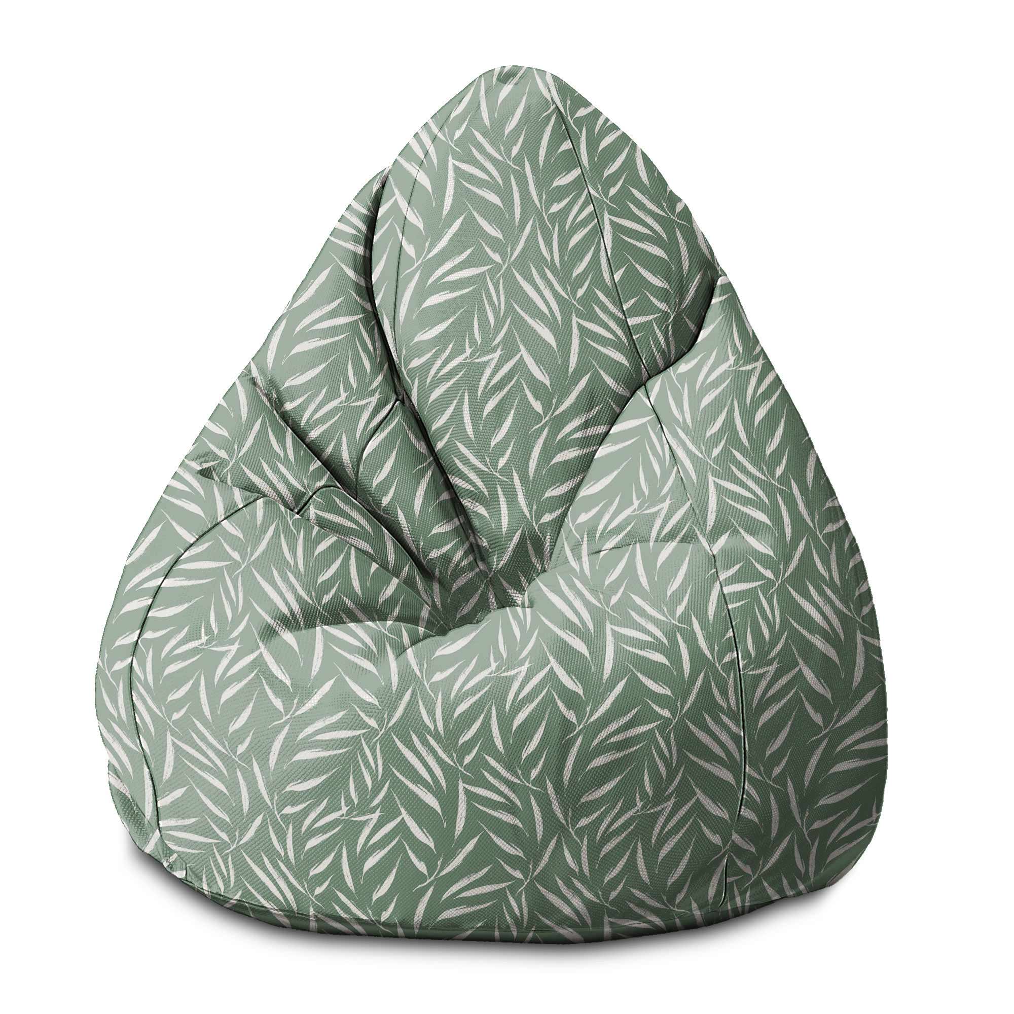 Sedací vak Pearshape Abstract Brush Leaves-S-Velvet