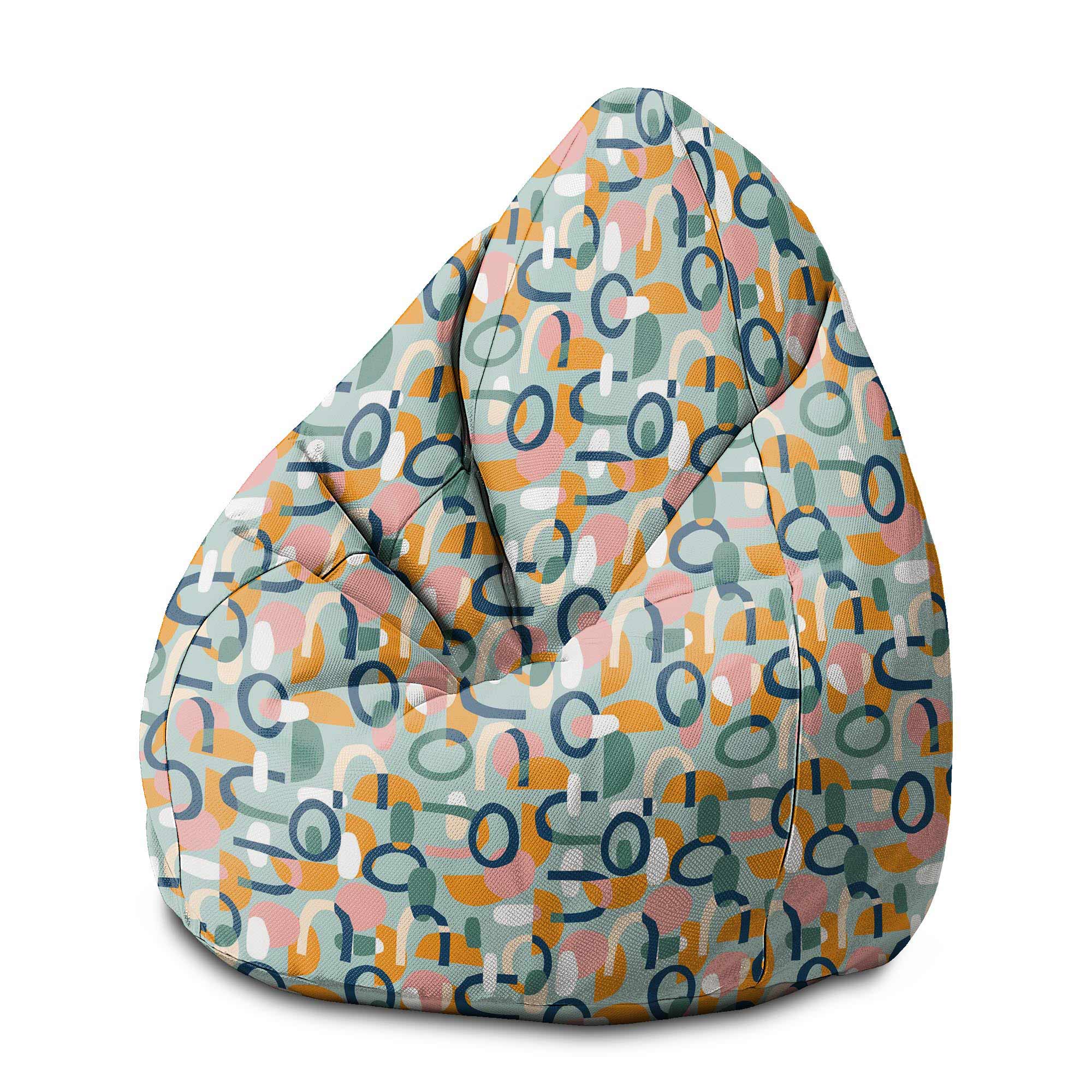 Puf Pearshape Abstraktní Výřez-M-Zamat