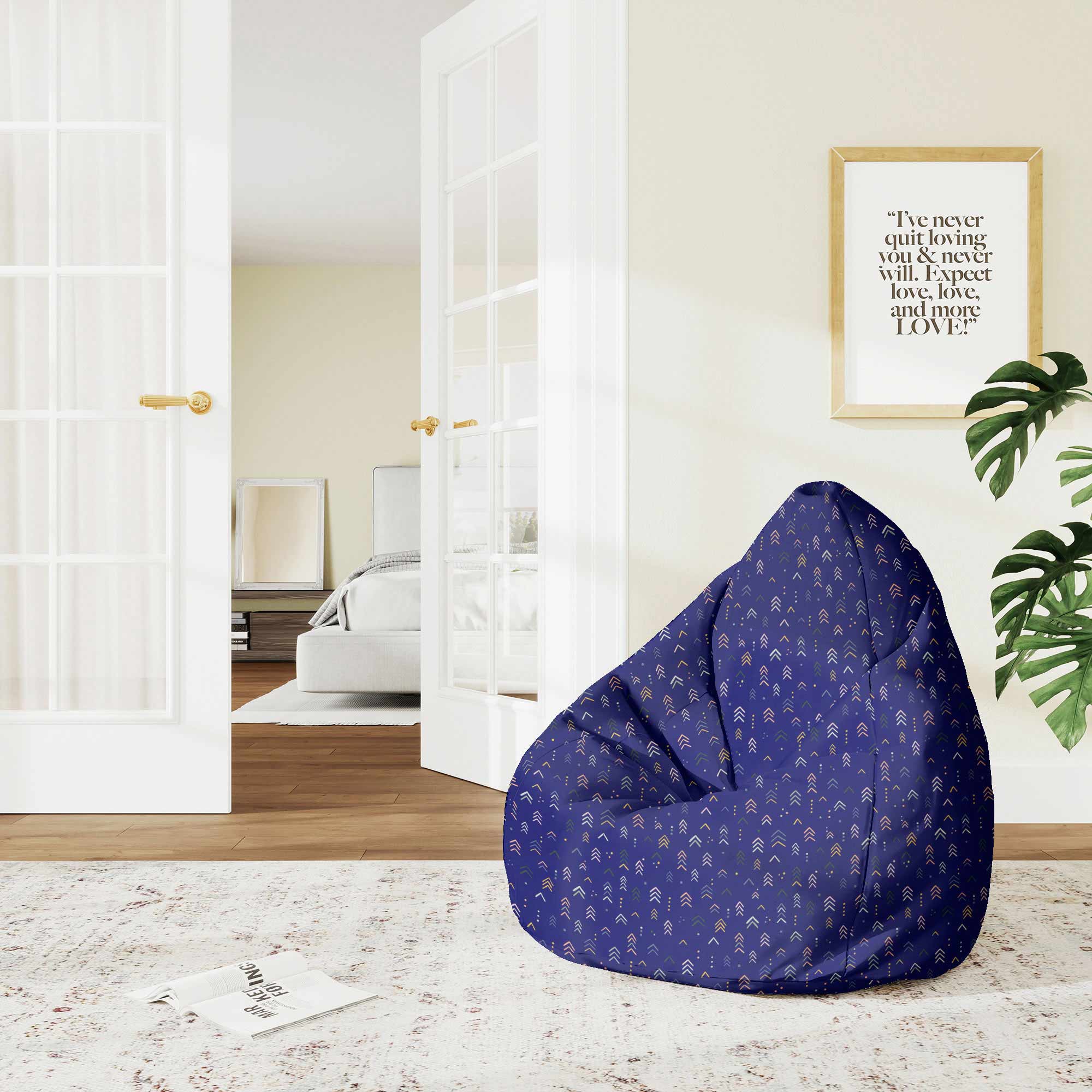 Pearshape Abstract Soft Shapes-M Velvet Pouf