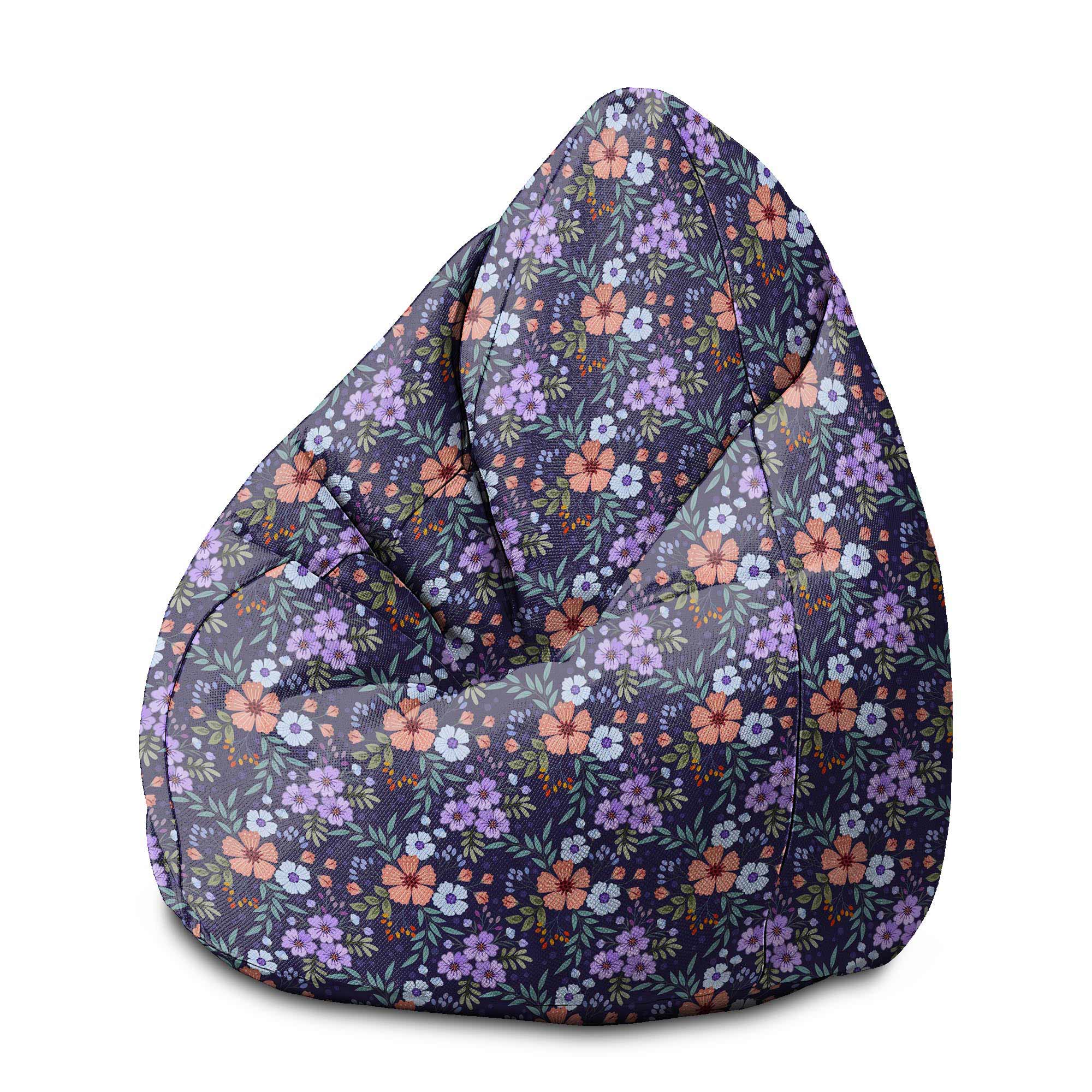 Puf Pearshape s botanickým vzorem M-Oxford