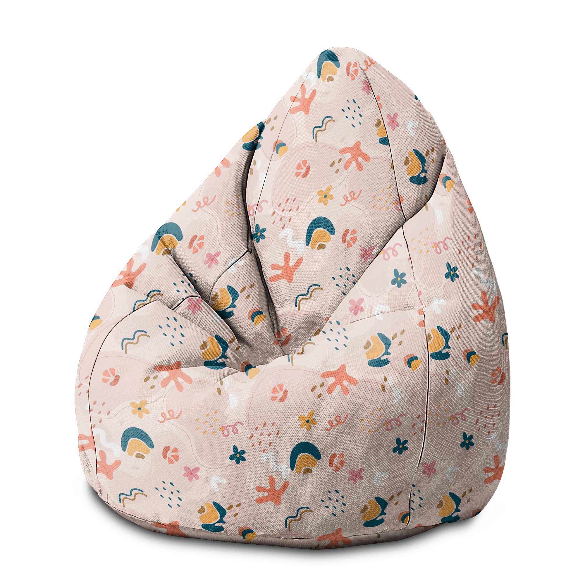 Pearshape Pouf Cheerful Abstract-M-Velvet