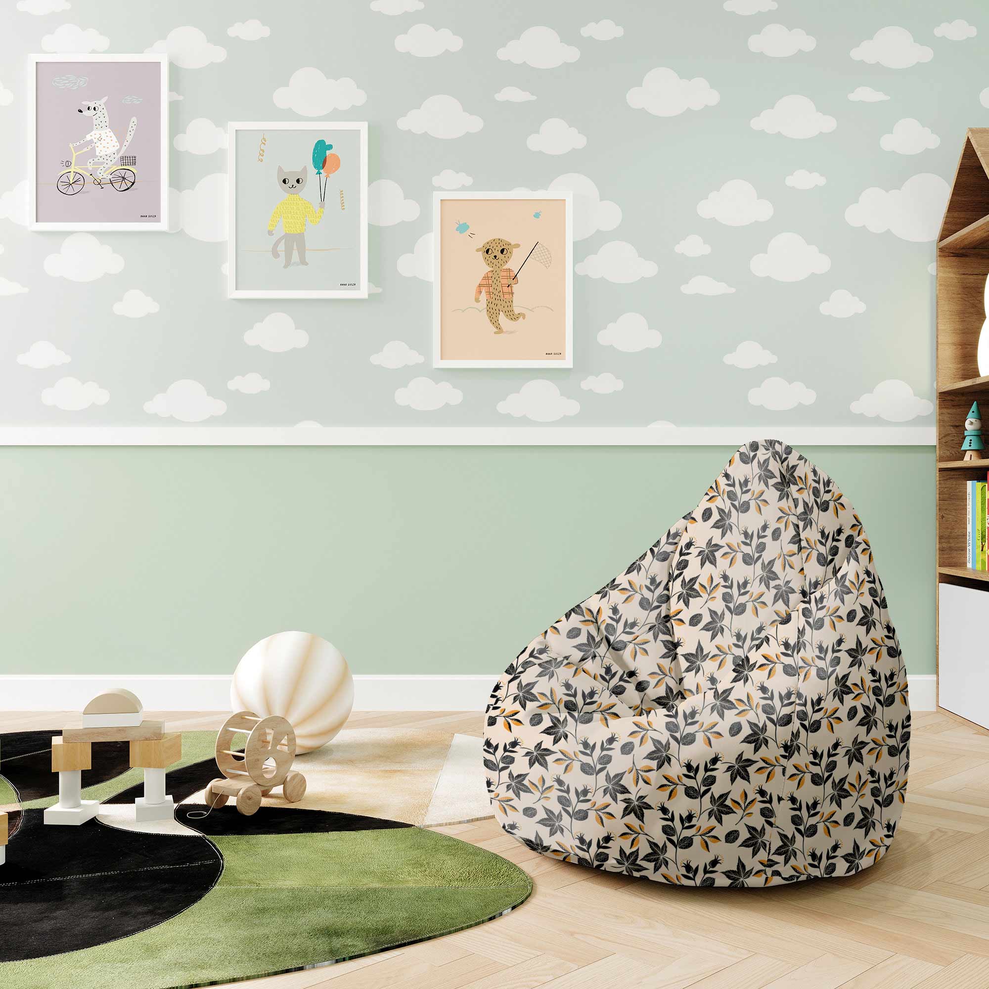 Puf Pearshape Cozy Autumn Leaves-S-Oxford
