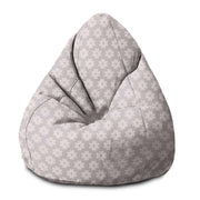 Puf Pearshape Sedmikrásky na šedé