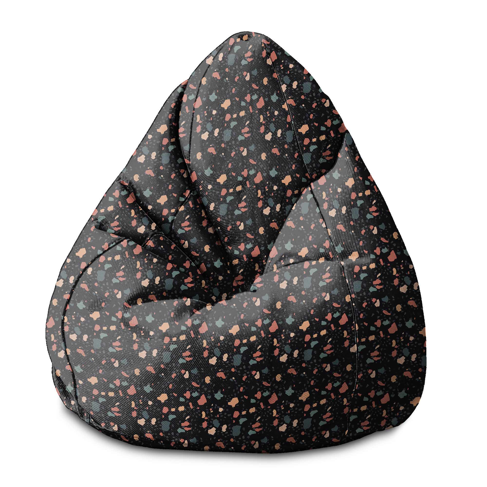 Puf Pearshape tmavý teraco