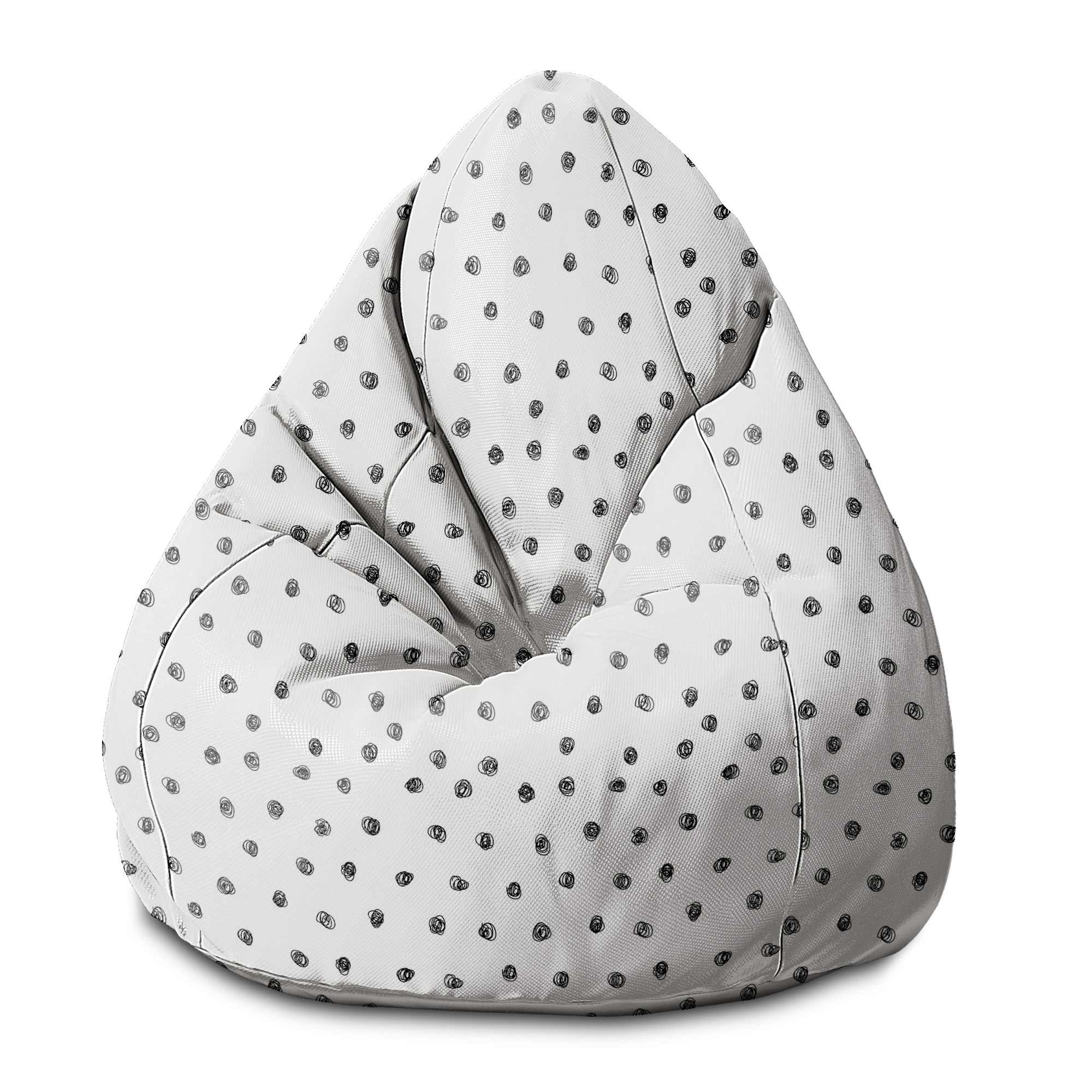 Pearshape Pouf Drawn Circles