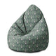 Pearshape Folk Flowers on Green Pouf-M-Velvet