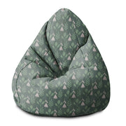 Puf Pearshape Folk Flowers na zelené