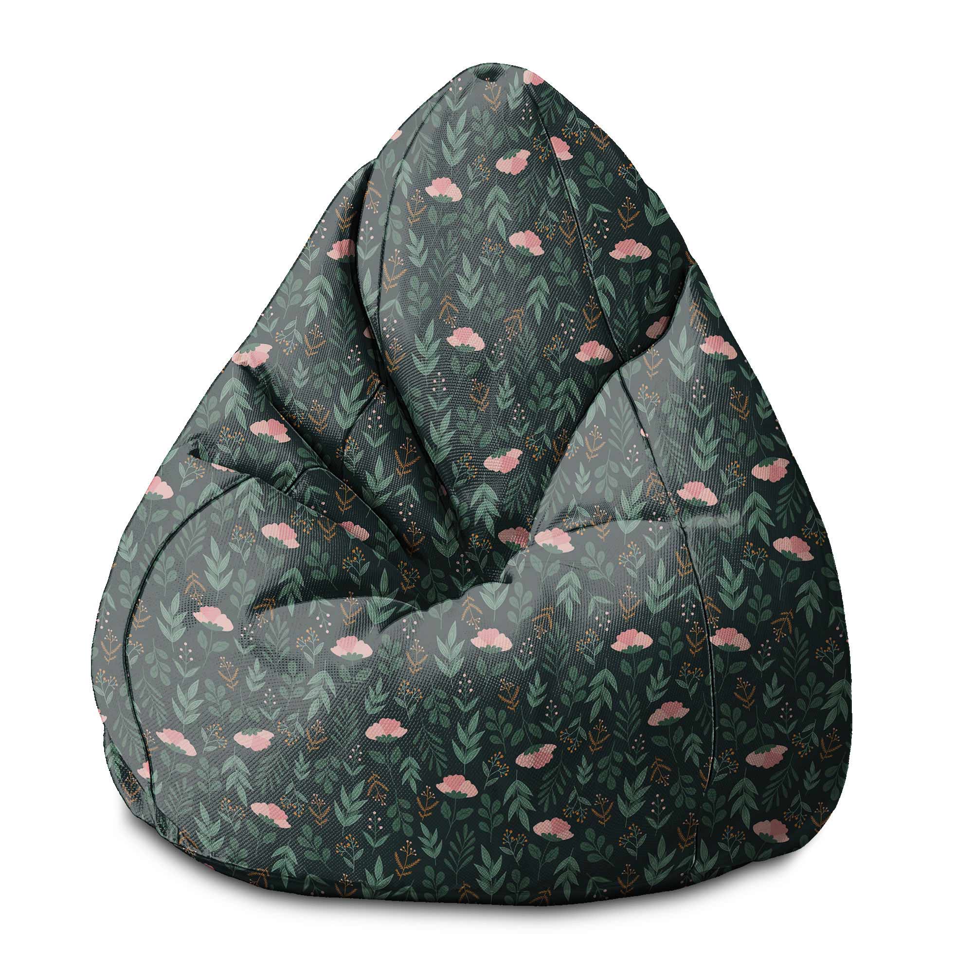Puf Pearshape Garden Leaves-S-Velvet