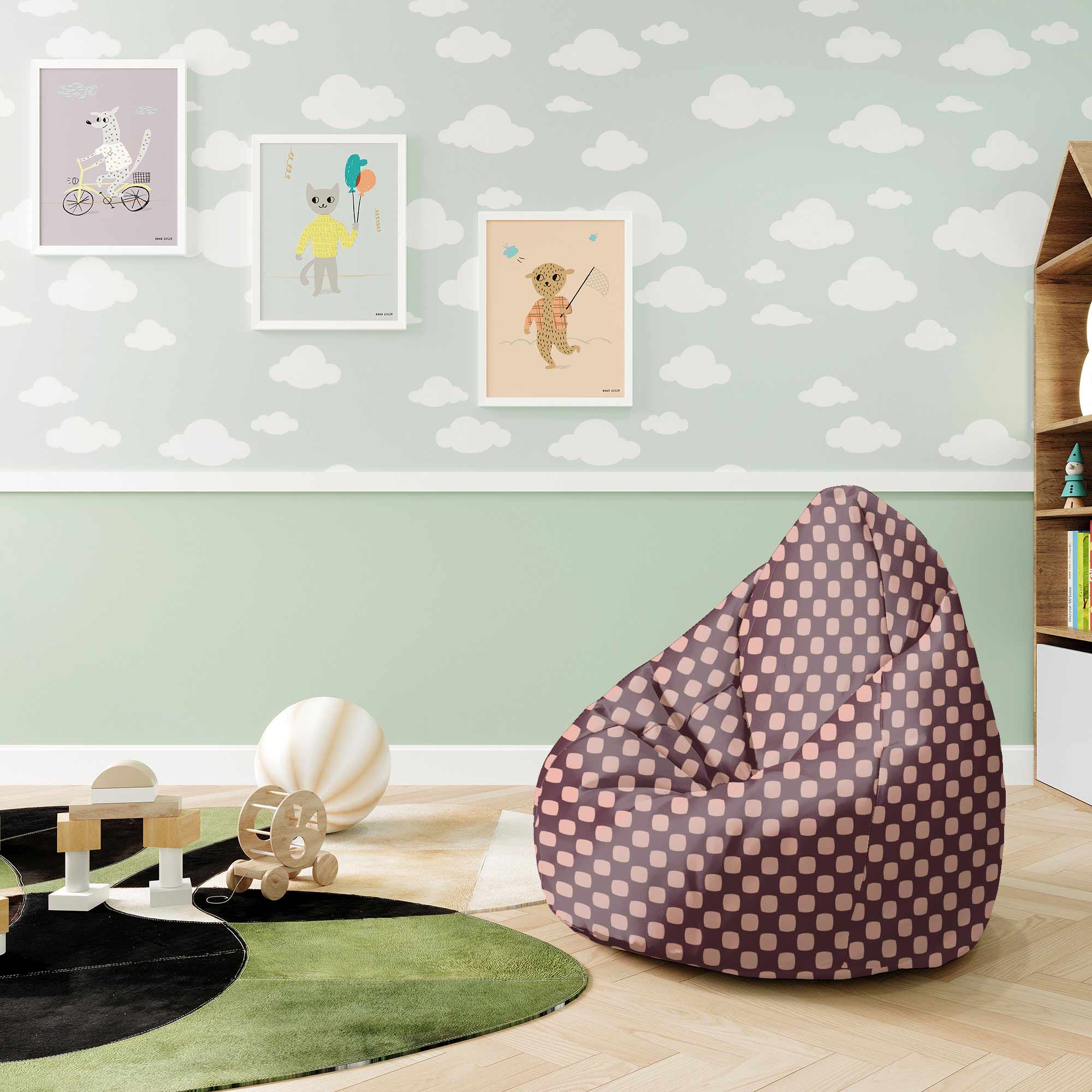 Sitzsack Birnenform Geometrische Quadrate