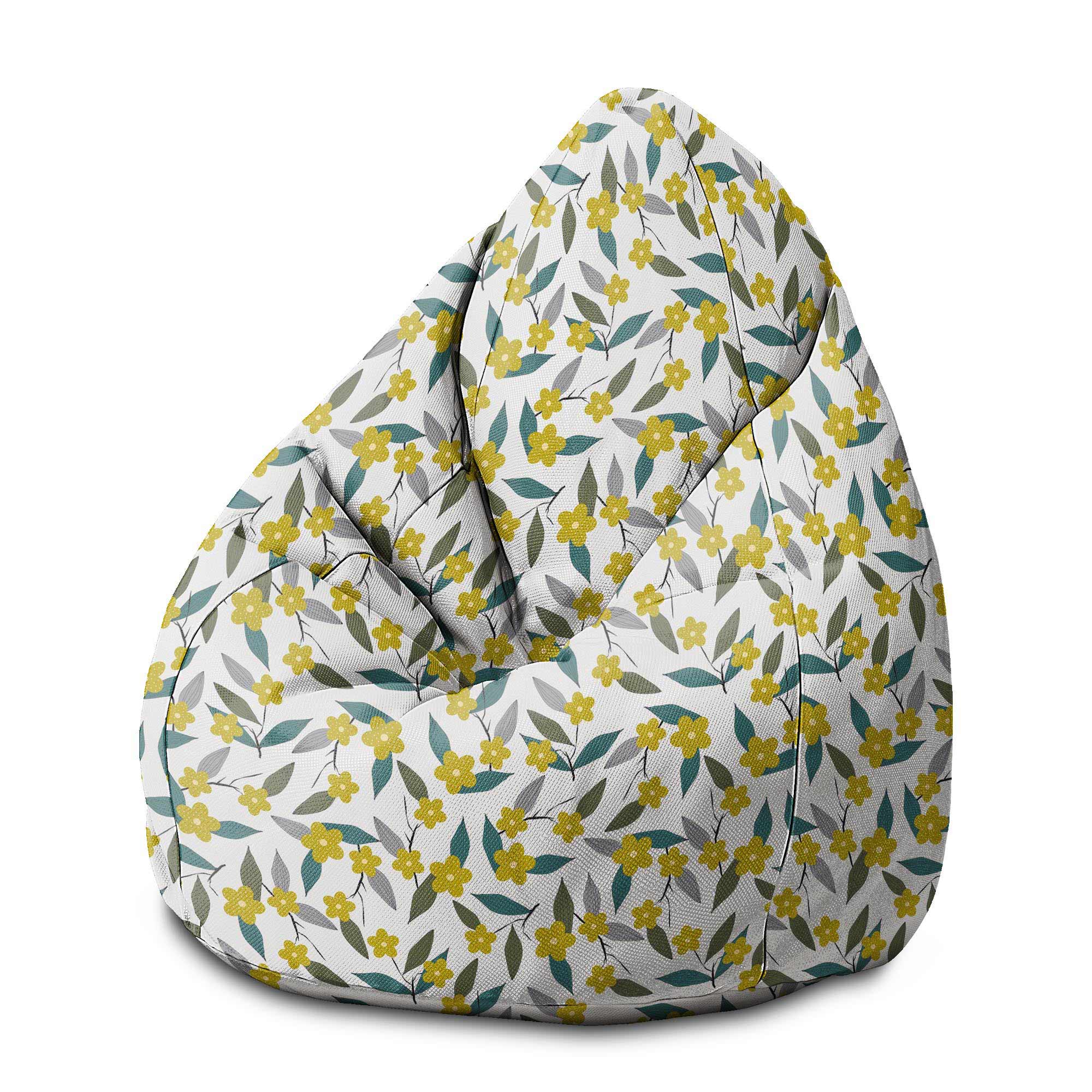 Puf Pearshape Lemon Flowers-M-Oxford