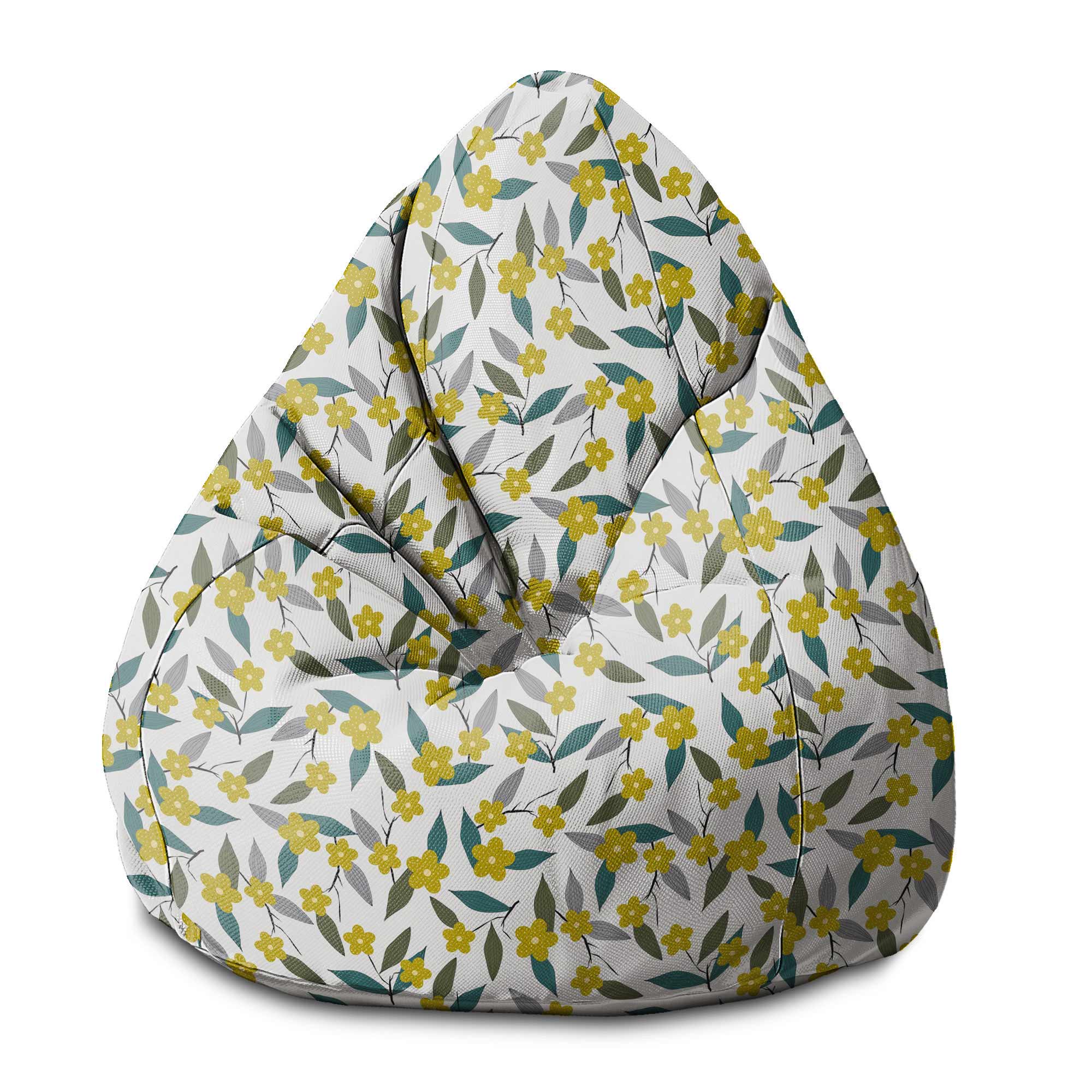 Puf Pearshape Lemon Flowers-S-Oxford