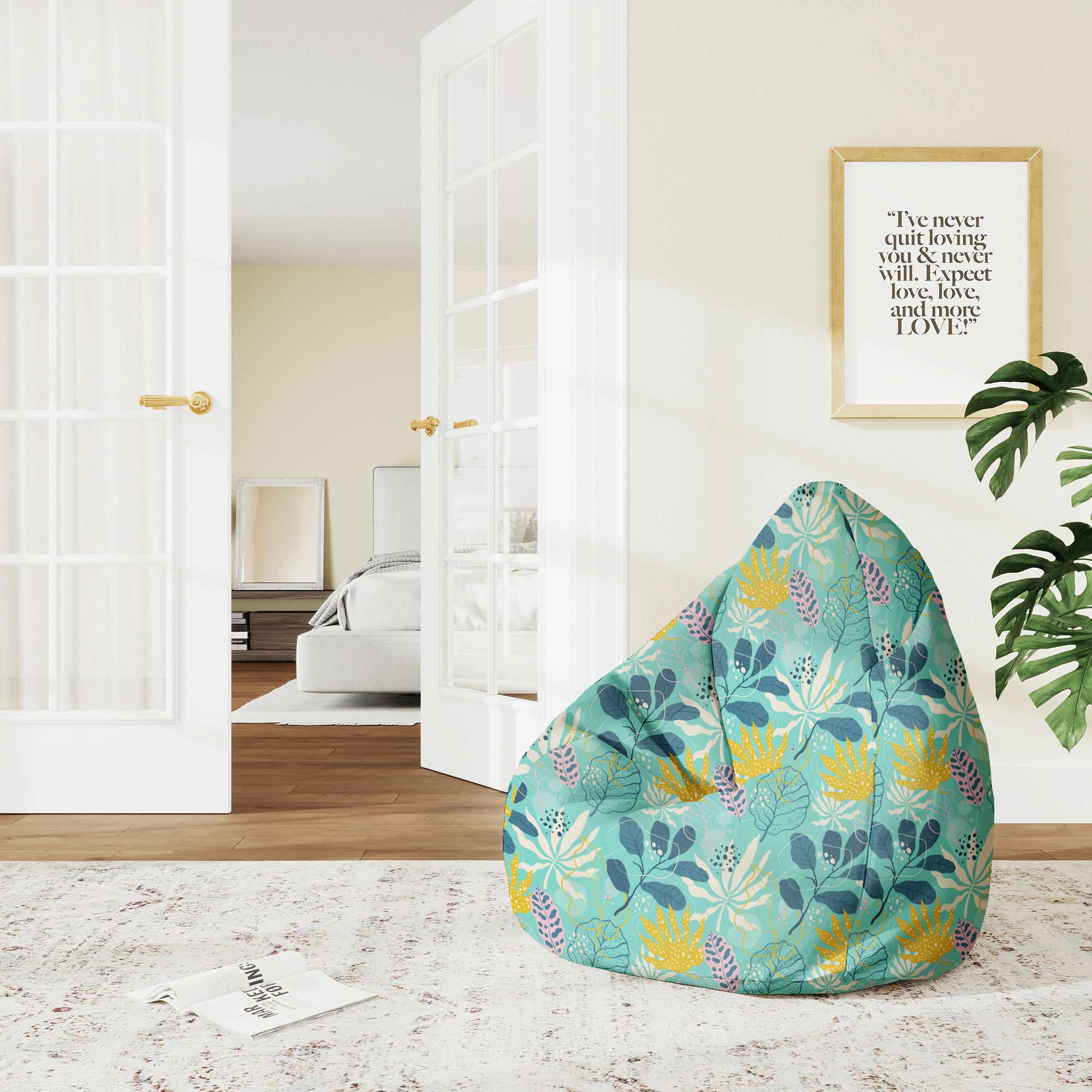Pearshape Pouf Abstract Exotic-M-Oxford