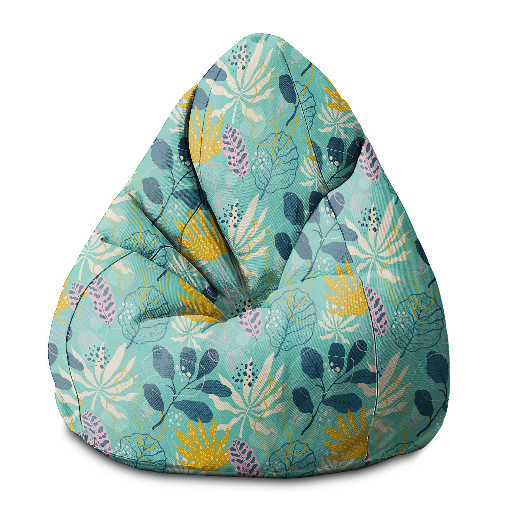 Pearshape Pouf Abstract Exotic-S-Velvet