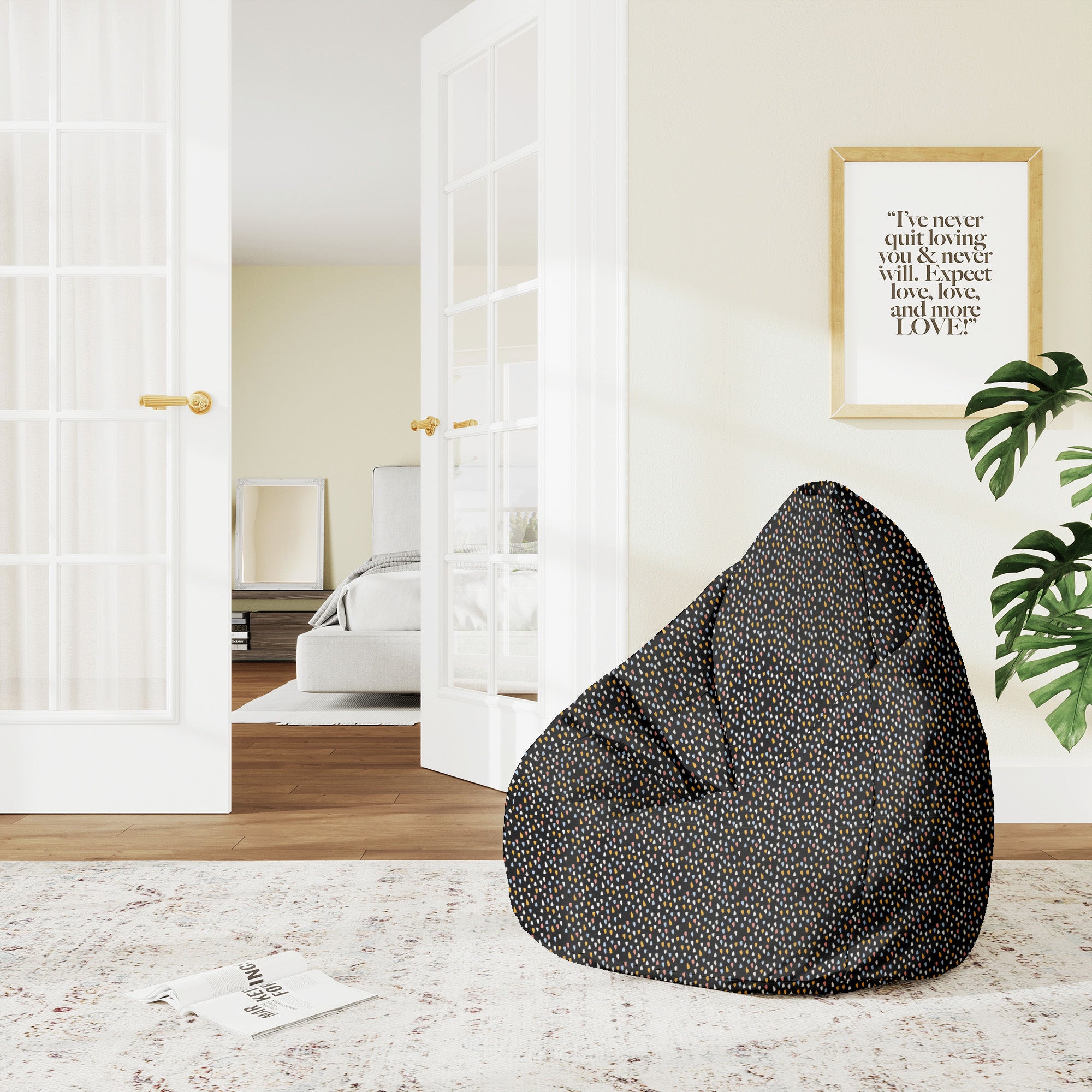 Puf Pearshape abstraktní design M-Oxford