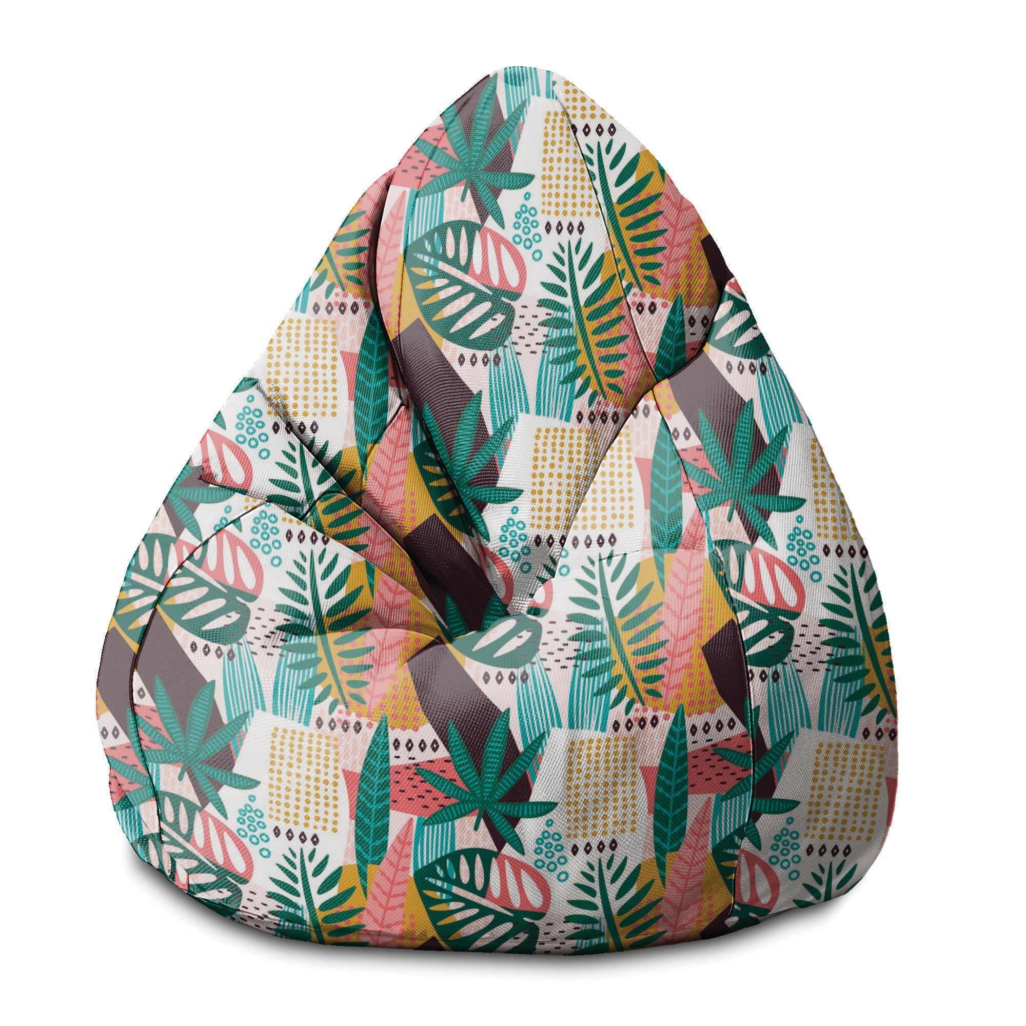 Pearshape Pouf Abstract Monstera-S-Oxford