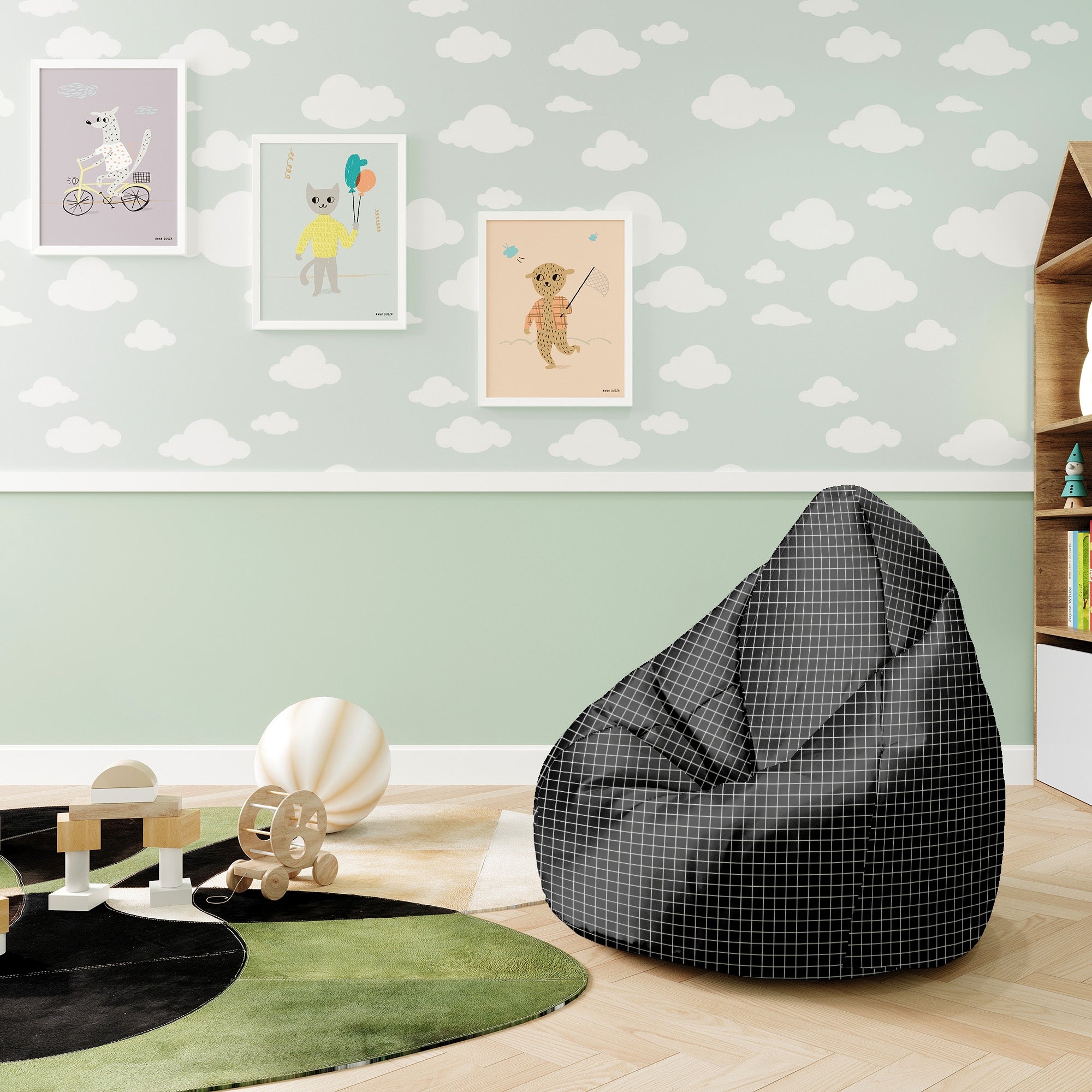 Puf Pearshape  Aesthetic Grid-S-Oxford