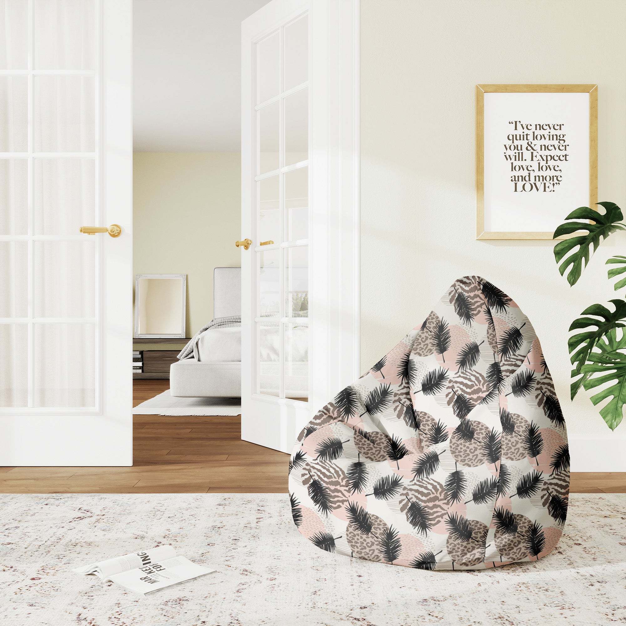 Puf Pearshape Animal a Tropical Geometric-M-Velvet