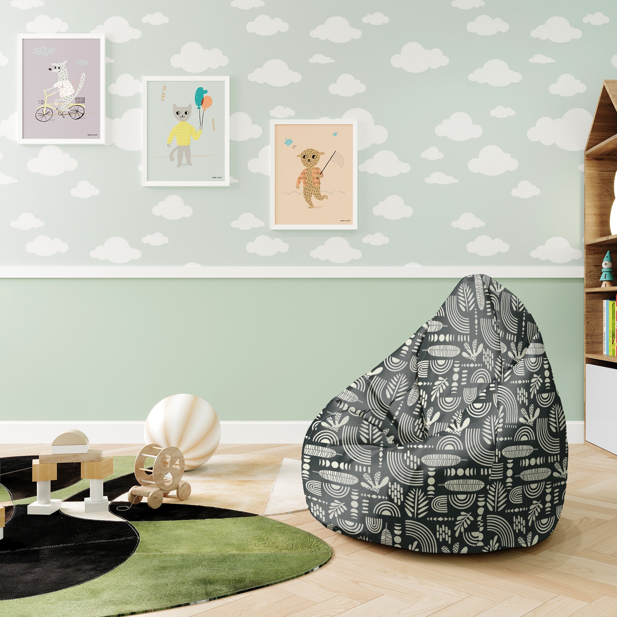 Puf Pearshape Artistic Abstract Art-M-Panama
